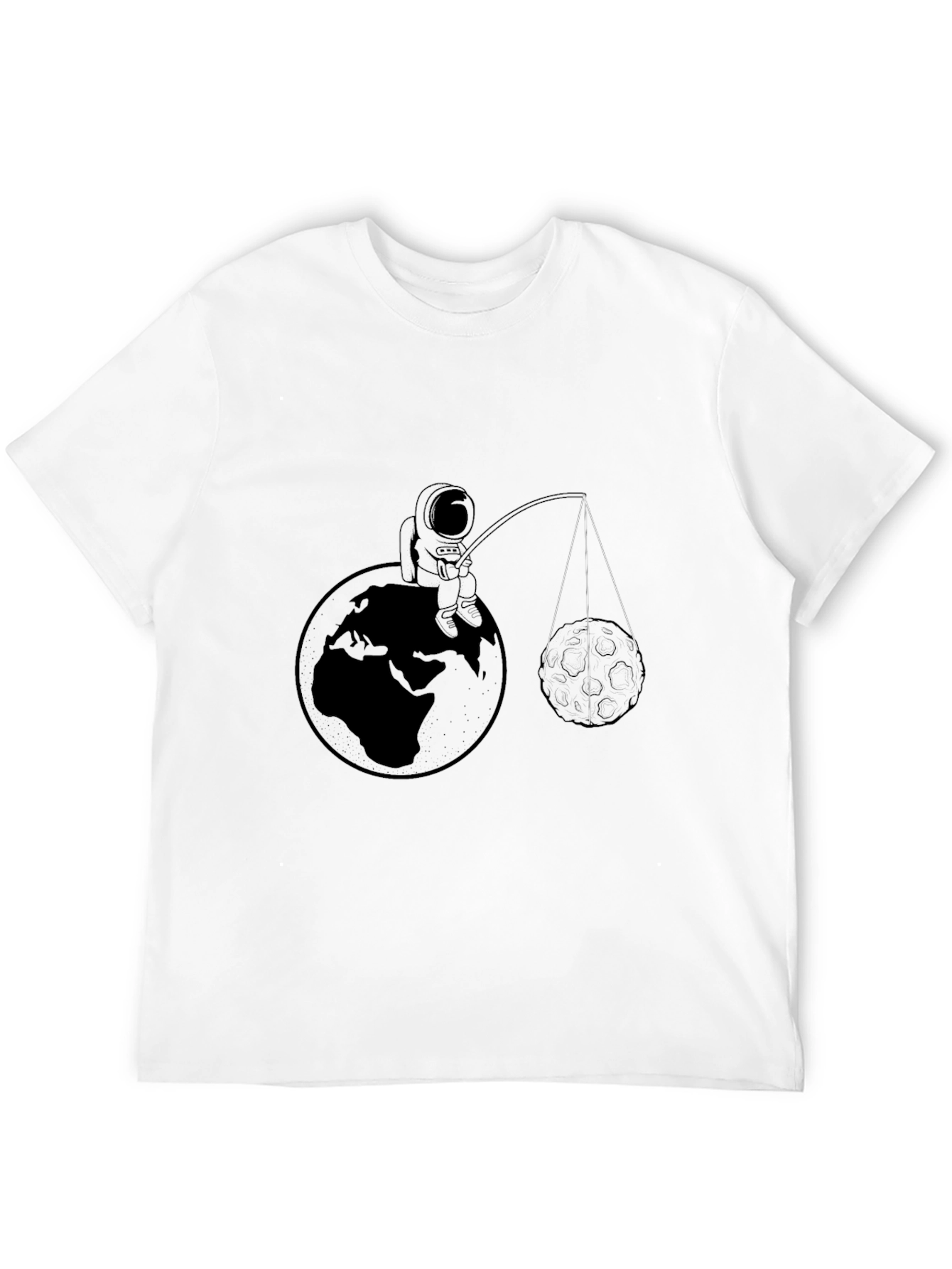 Astronaut Fishing on Earth Graphic T-Shirt