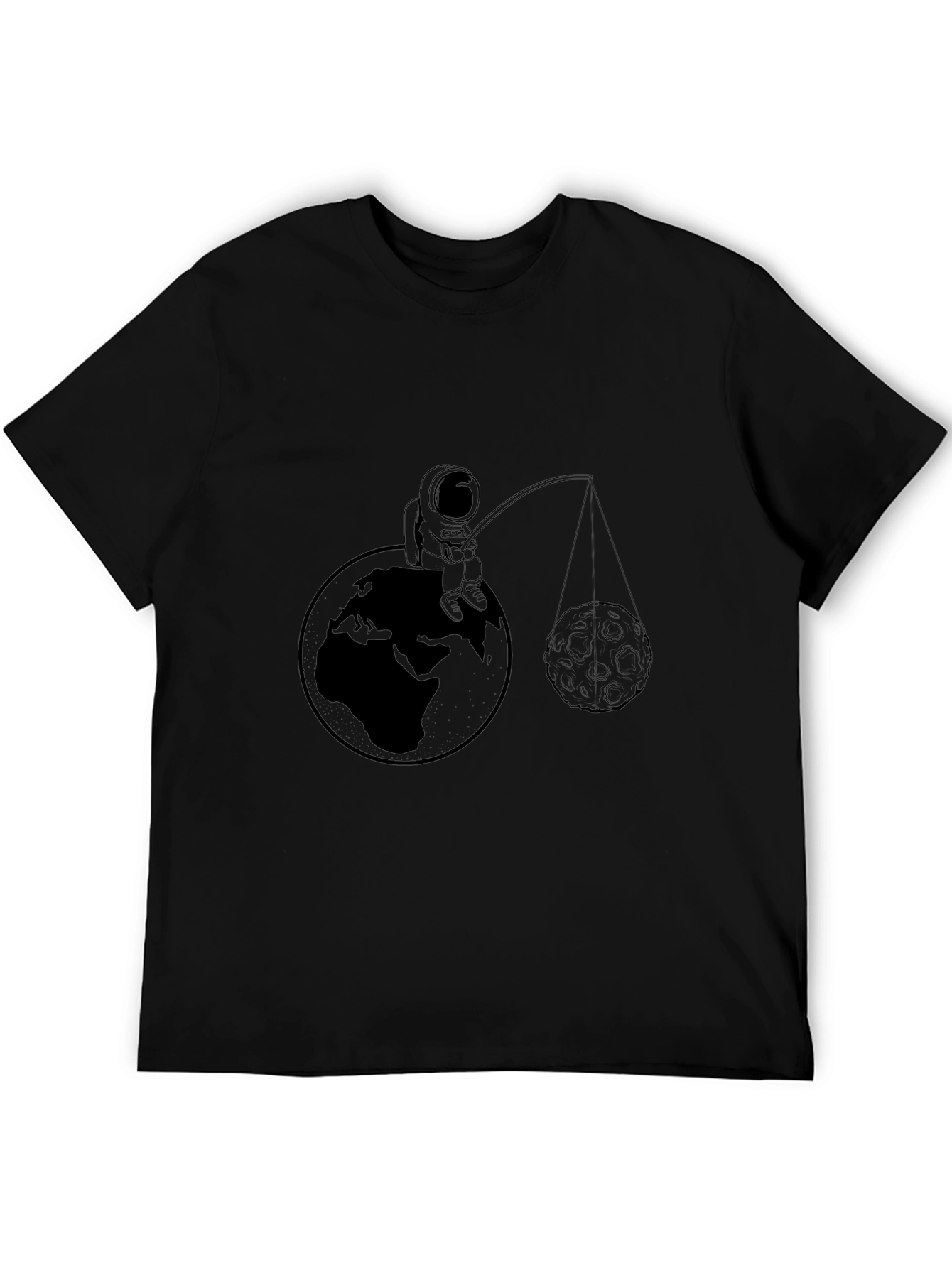 Astronaut Fishing on Earth Graphic T-Shirt
