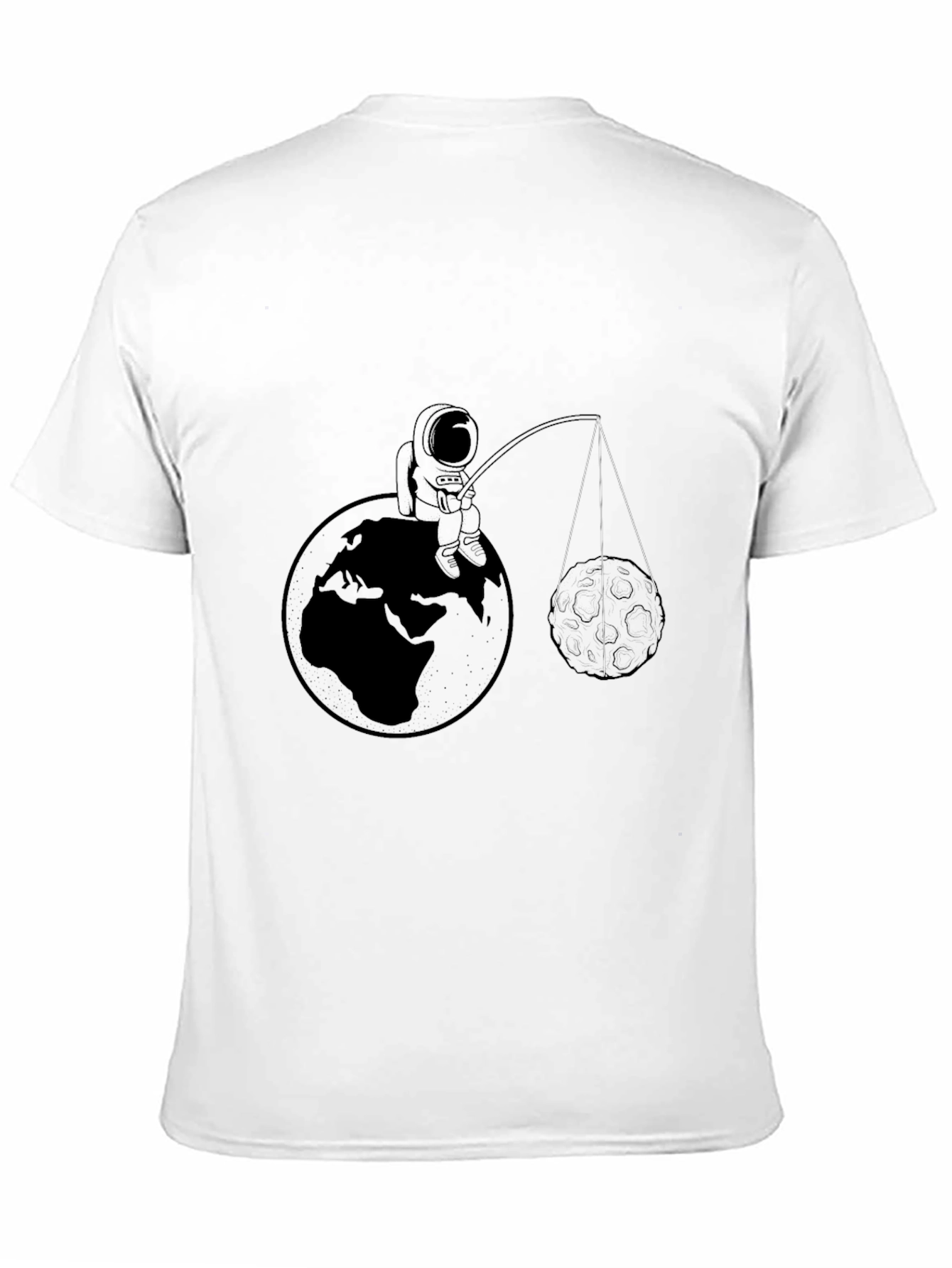 Astronaut Fishing on Earth Graphic T-Shirt