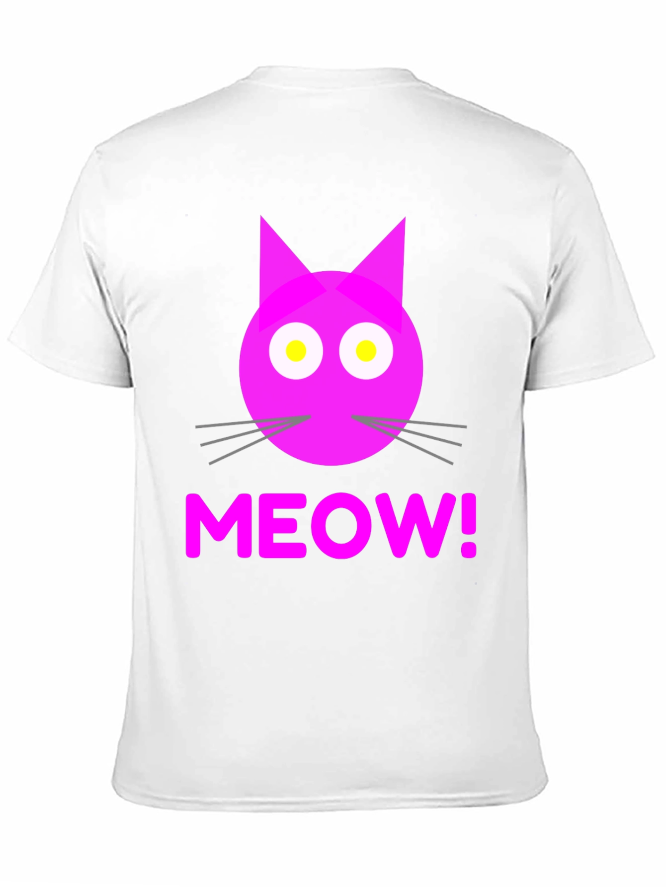 Meow! Cat Face Graphic T-Shirt - Black