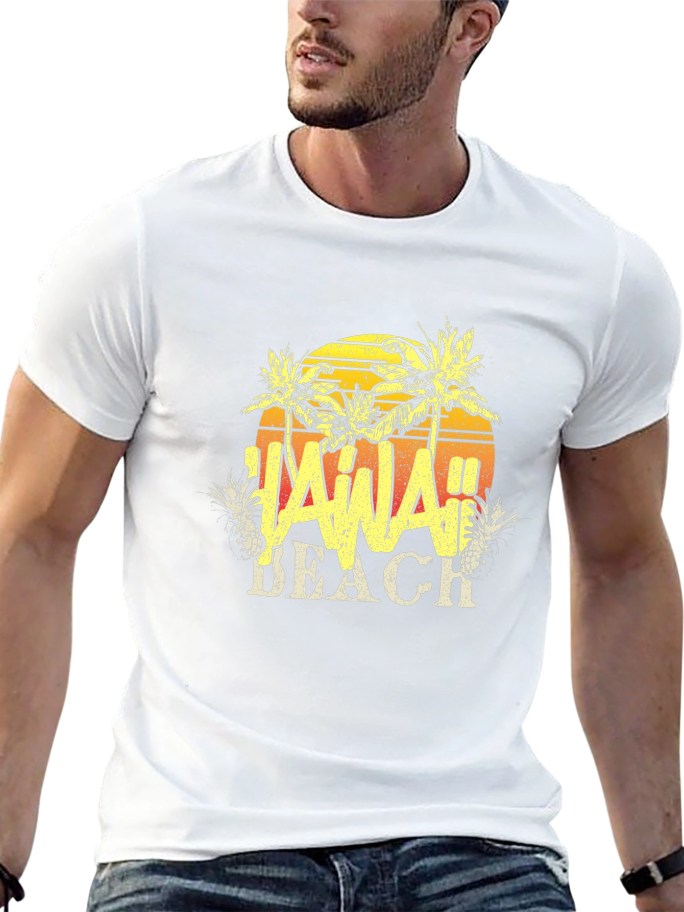Hawaii Beach T-Shirt - Tropical Design