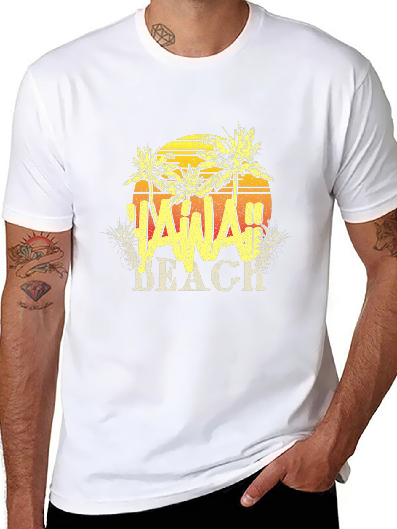 Hawaii Beach T-Shirt - Tropical Design