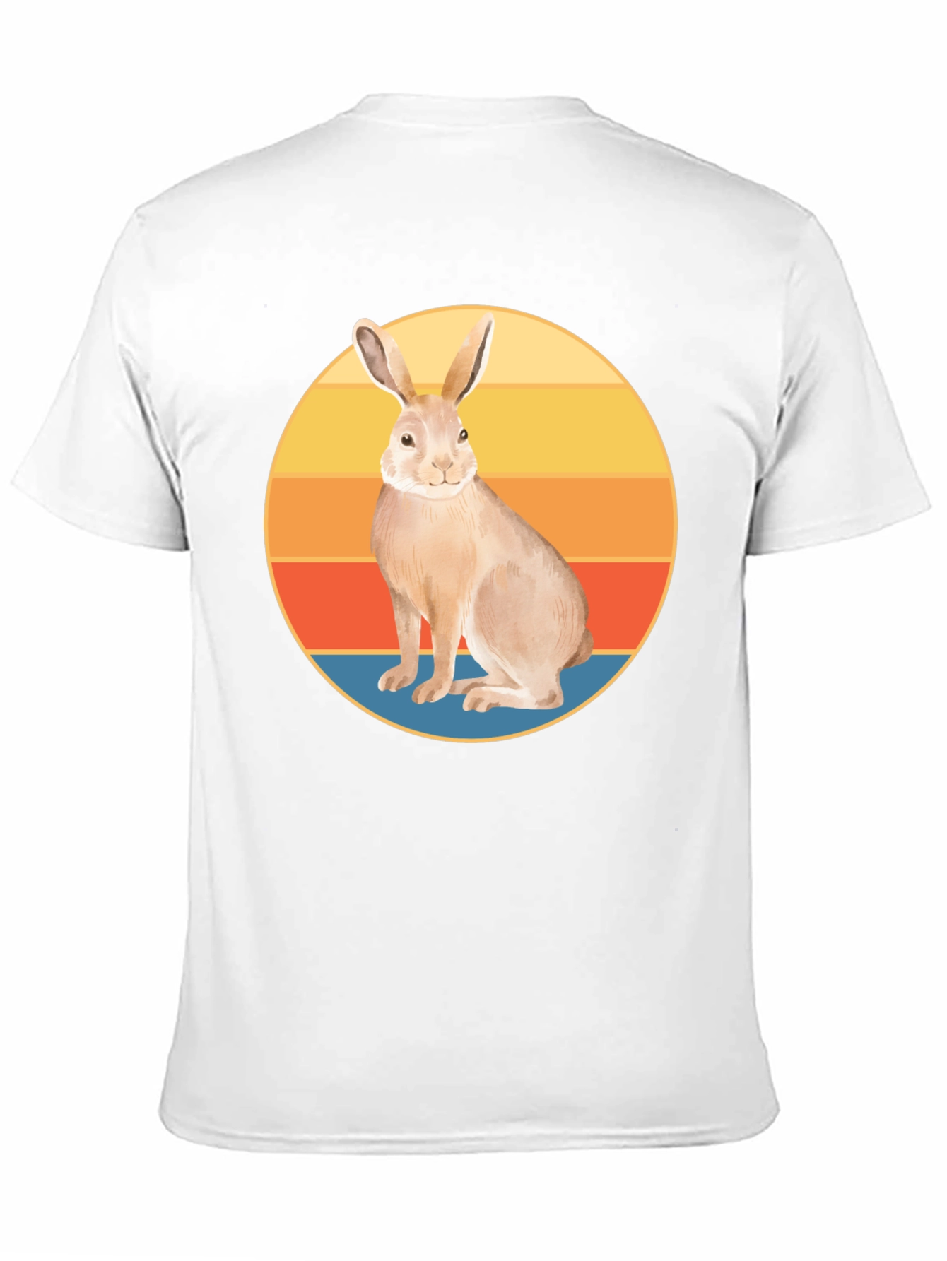 Retro Rabbit Graphic Tee - Soft Black Cotton Blend