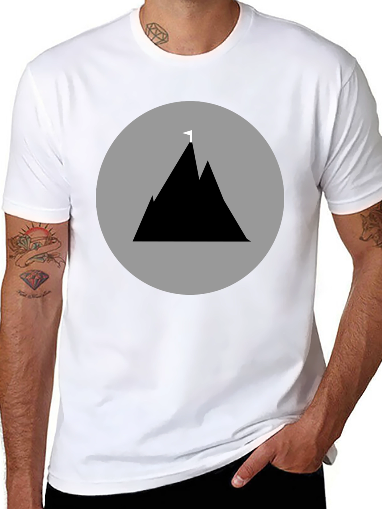 Mountain Peak Graphic Tee - Black