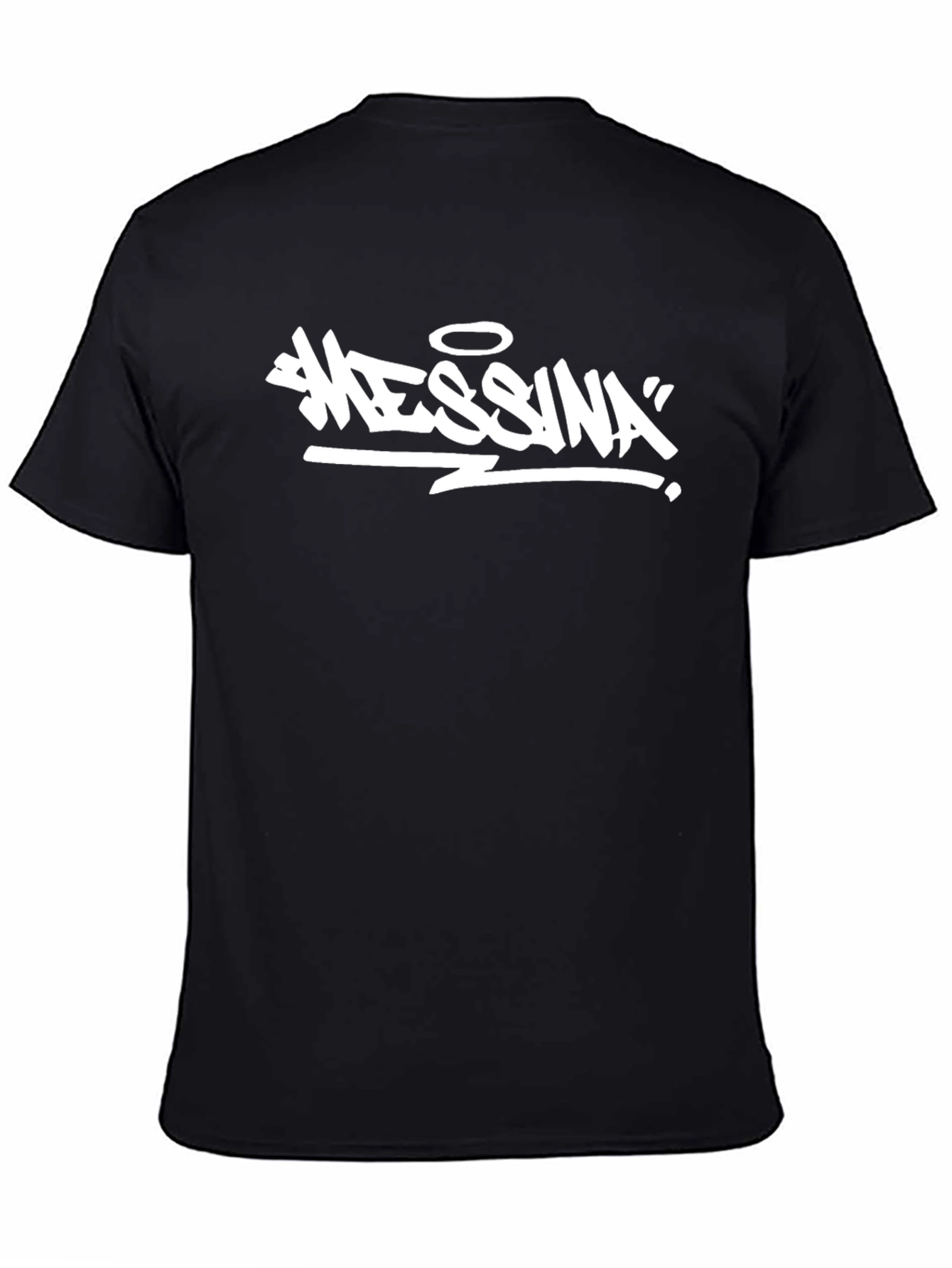 Messina Graphic Tee - Black Cotton T-Shirt
