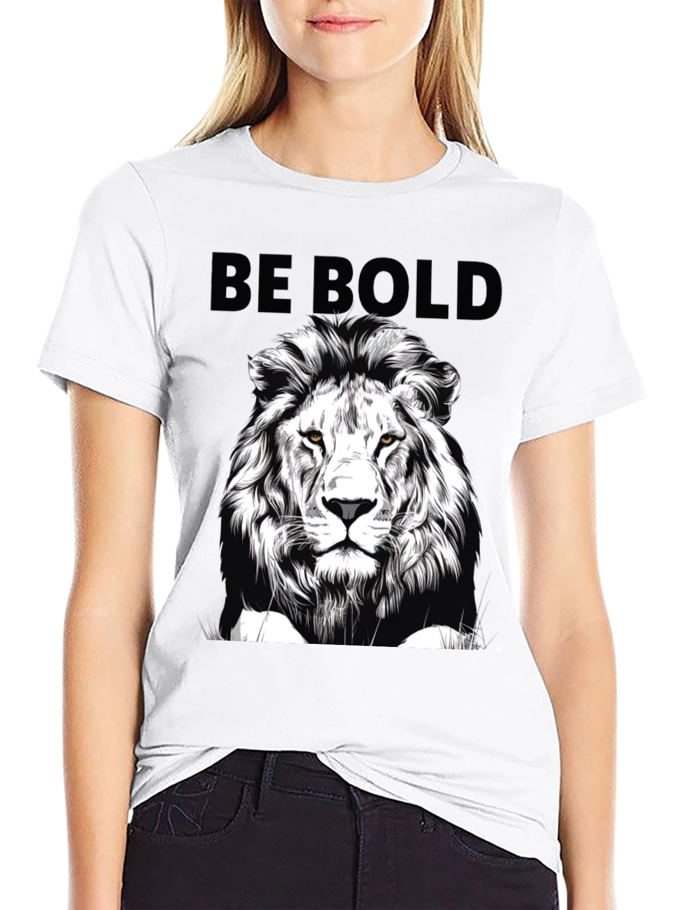 Bold Lion Graphic Tee - Mens Black T-Shirt