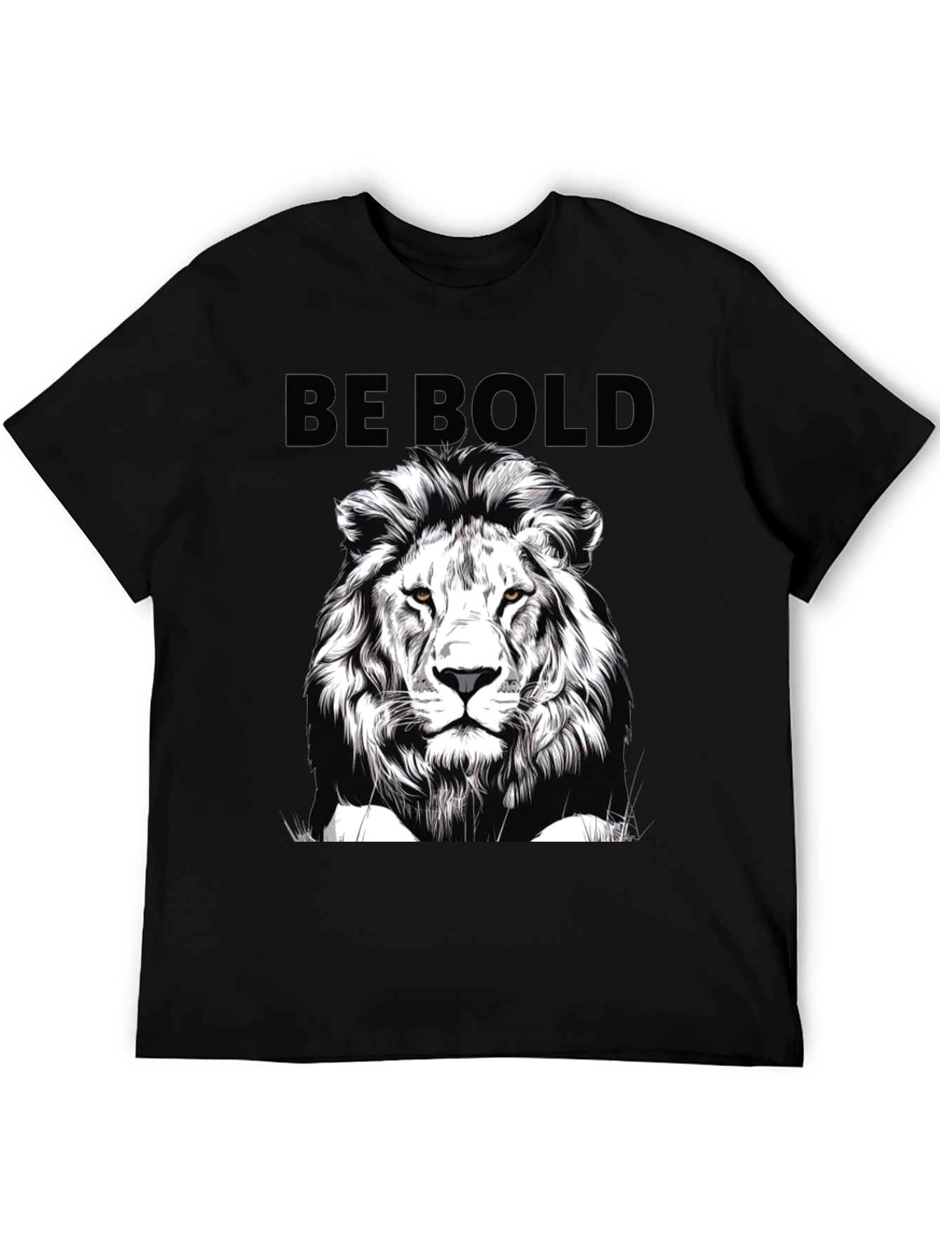 Bold Lion Graphic Tee - Mens Black T-Shirt