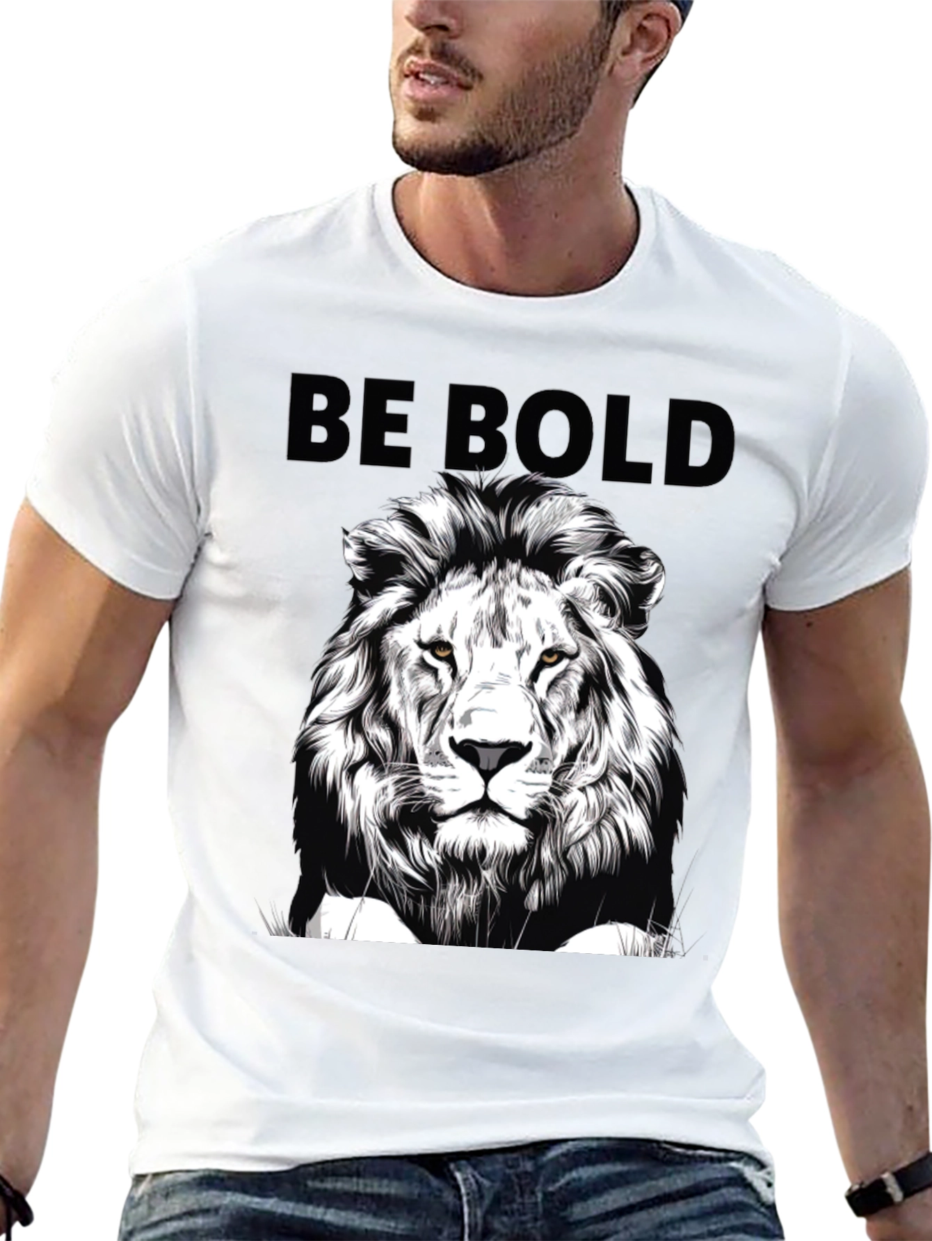 Bold Lion Graphic Tee - Mens Black T-Shirt