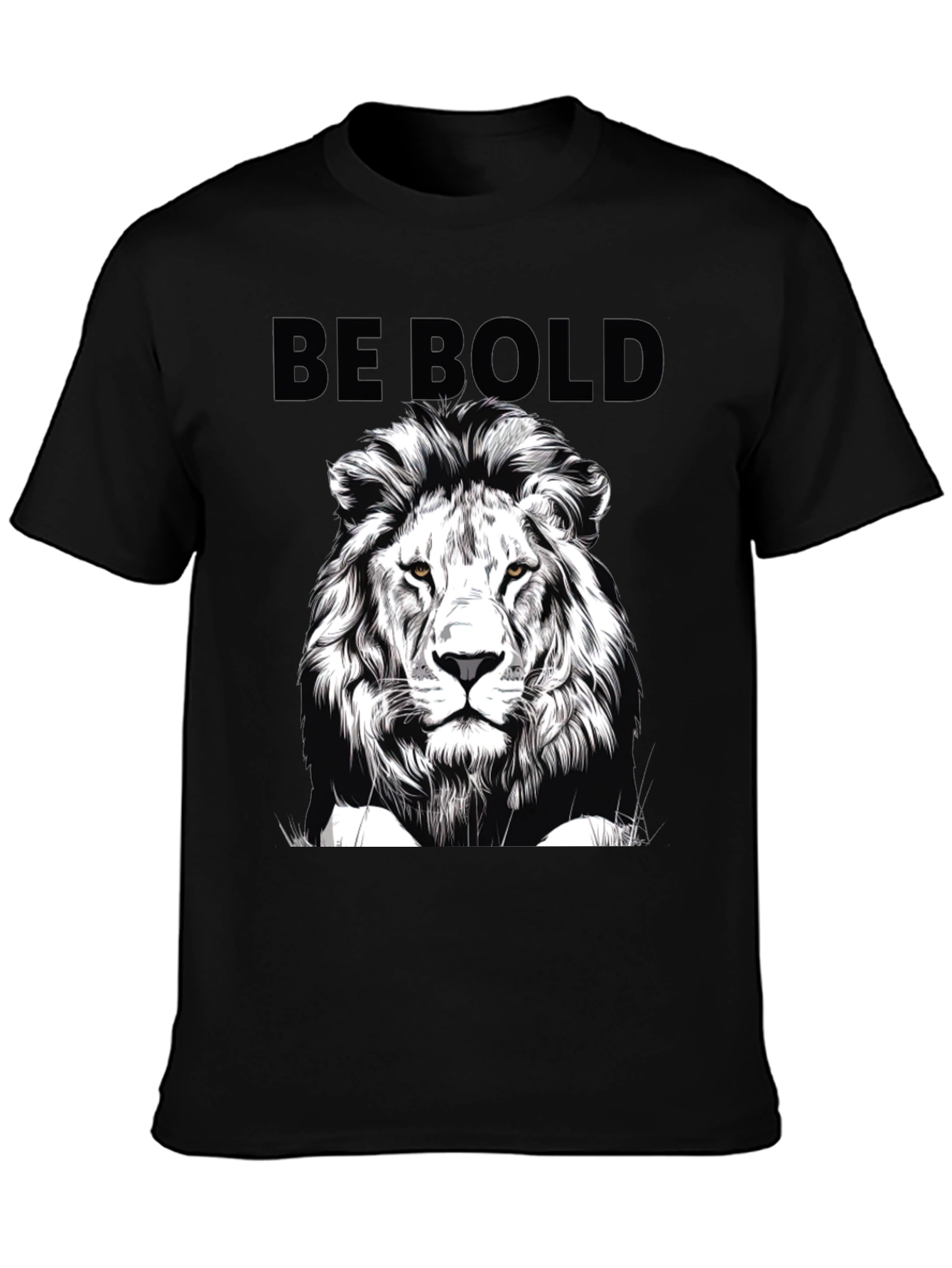 Bold Lion Graphic Tee - Mens Black T-Shirt