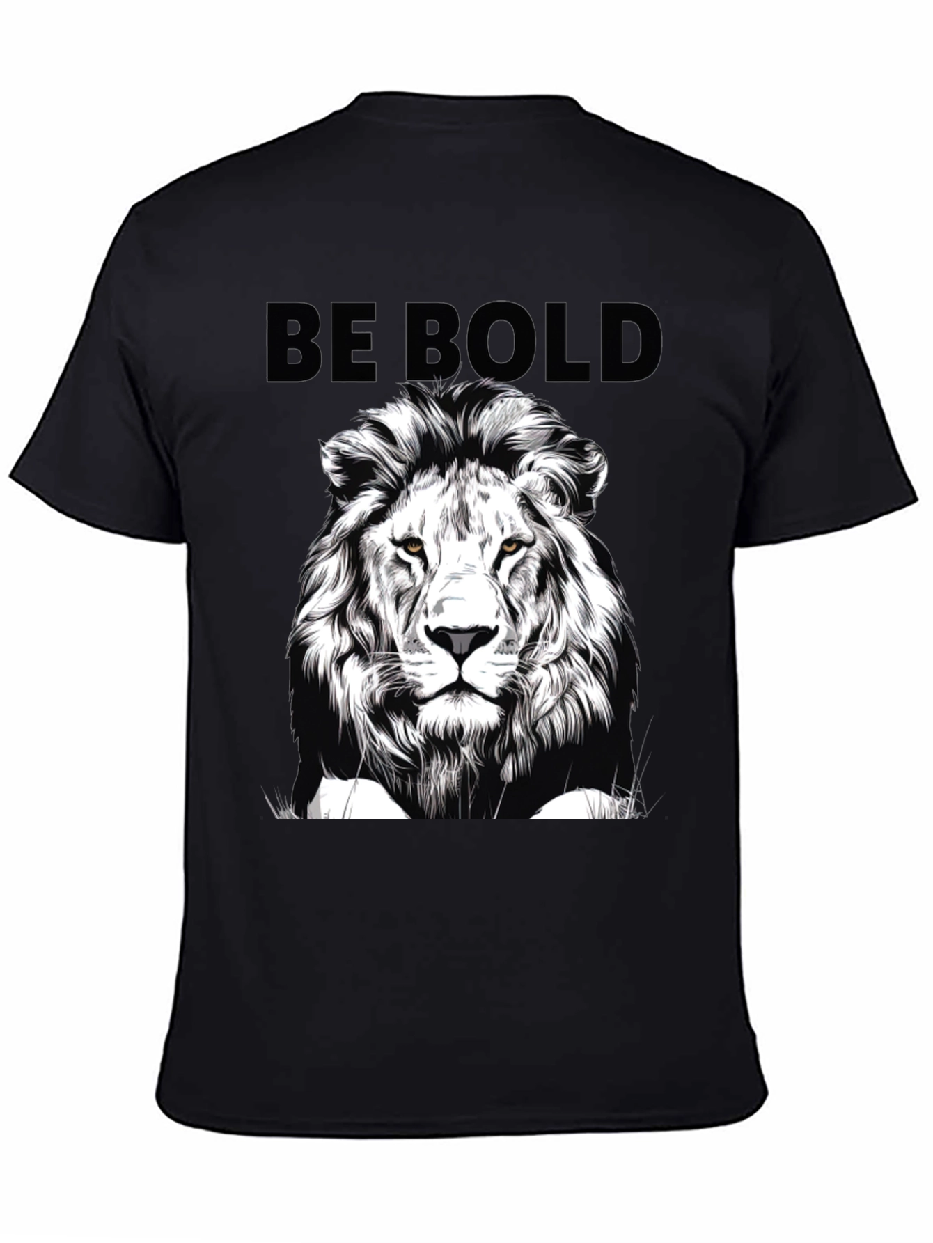 Bold Lion Graphic Tee - Mens Black T-Shirt