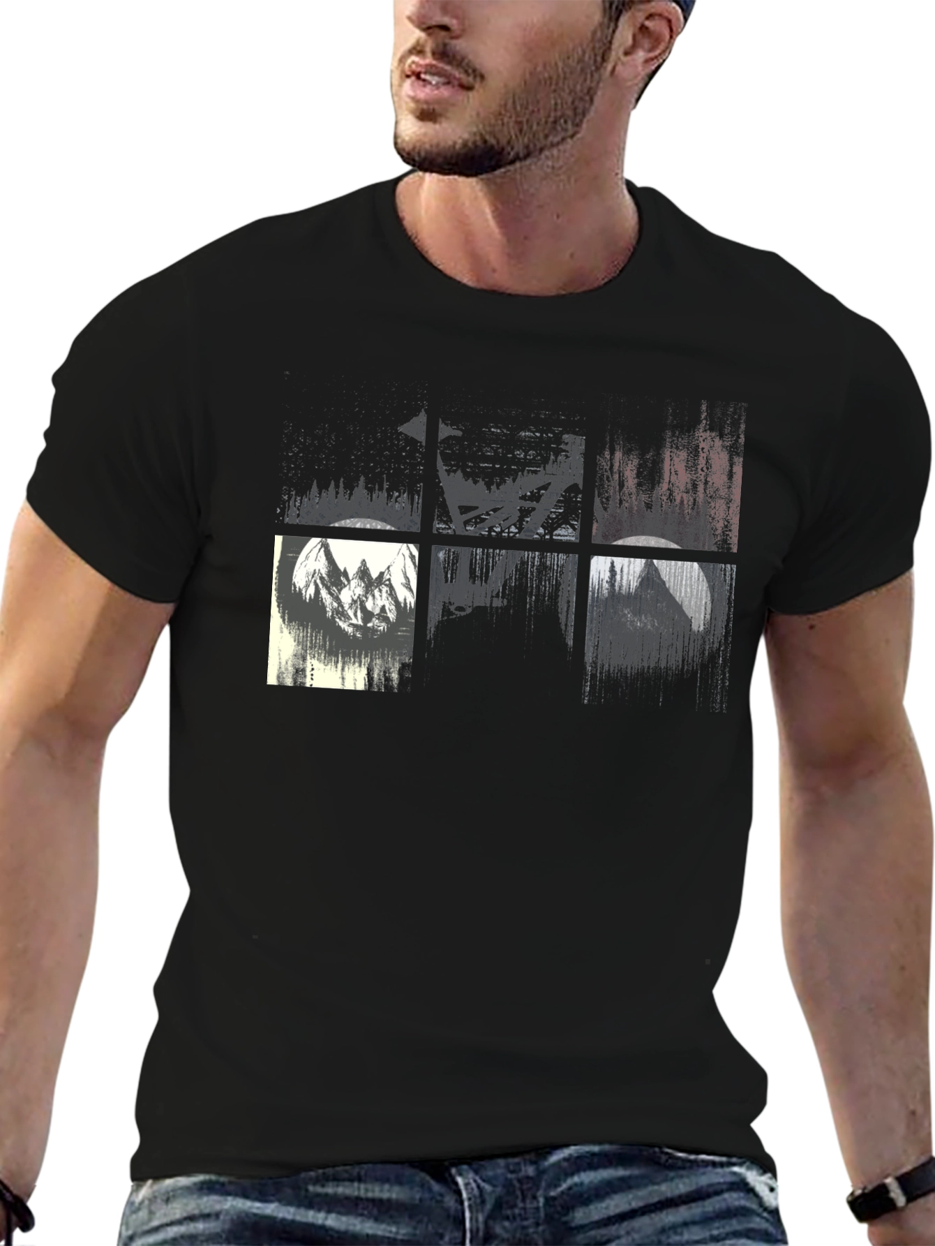 Nature Inspired Graphic Tee - Black