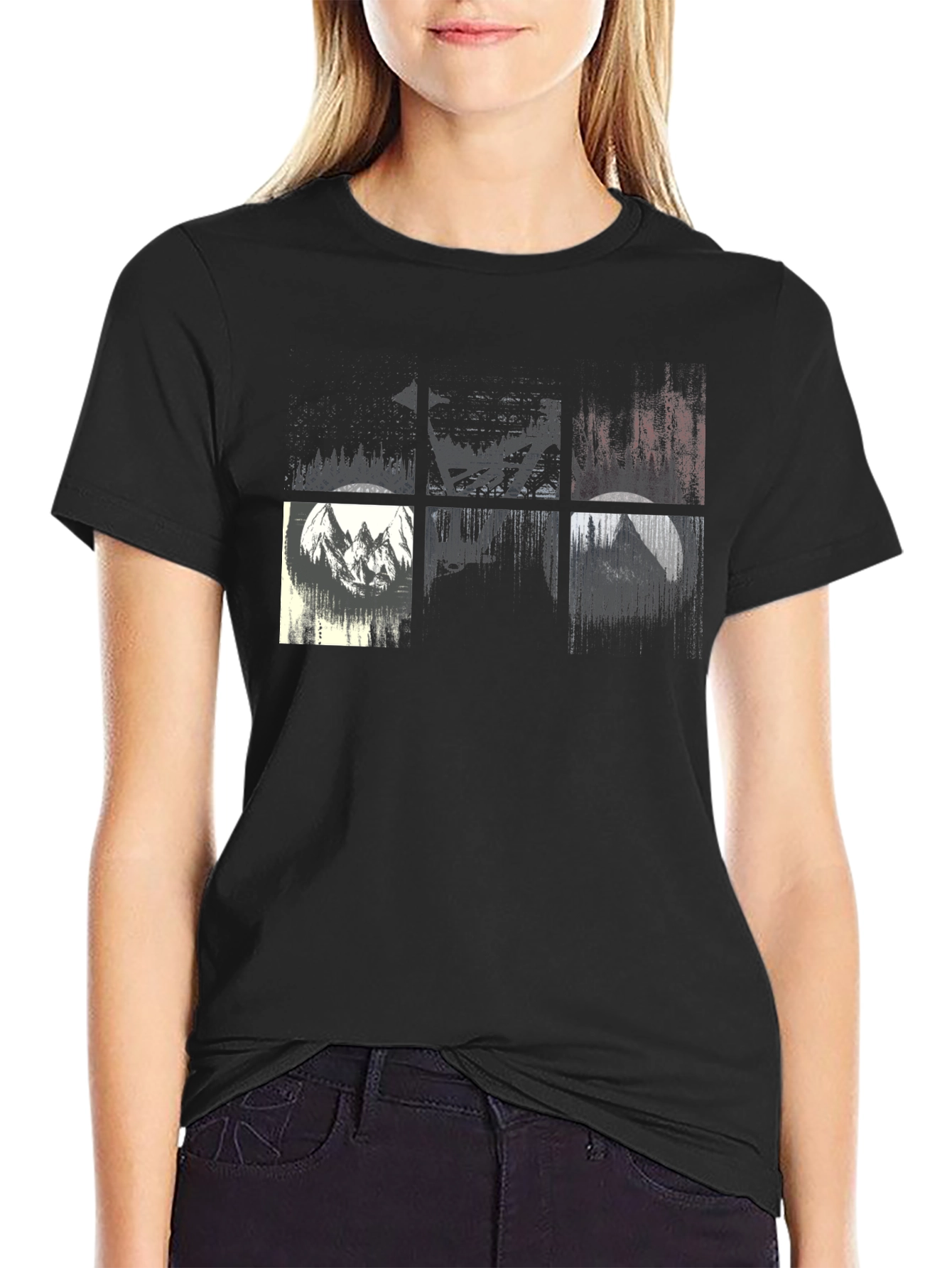 Nature Inspired Graphic Tee - Black
