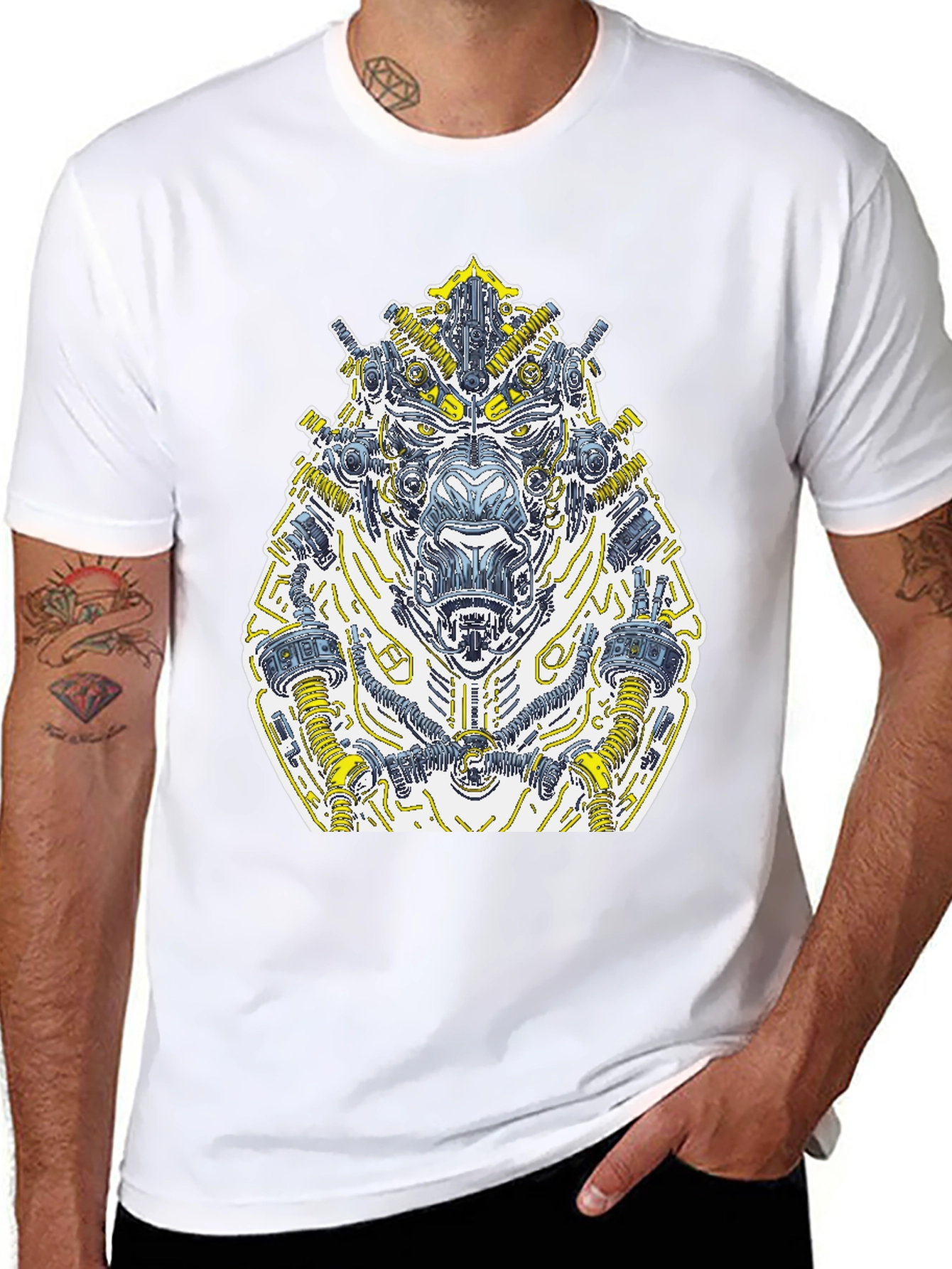 Cyberpunk Gorilla Graphic Tee - Black