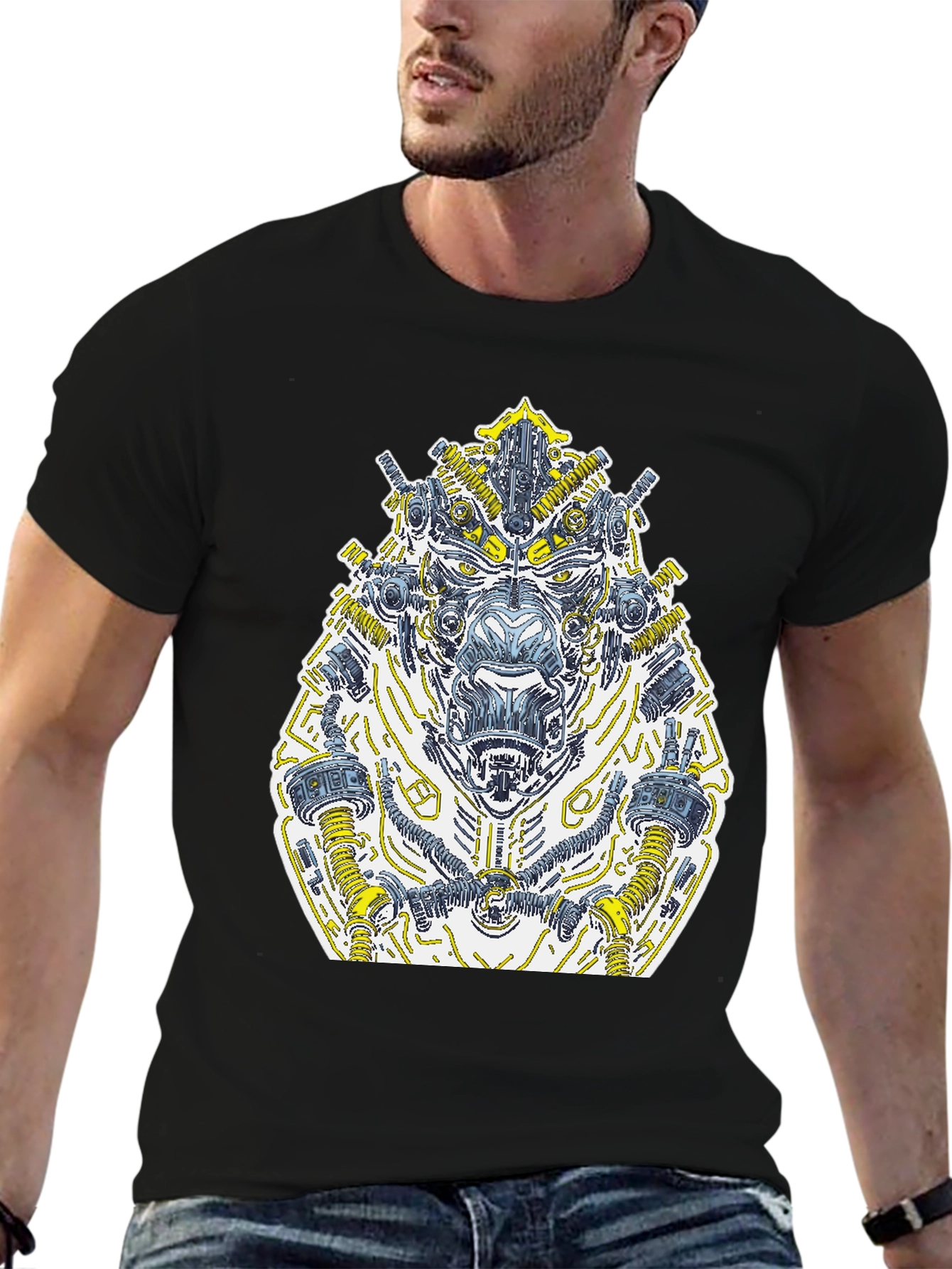 Cyberpunk Gorilla Graphic Tee - Black