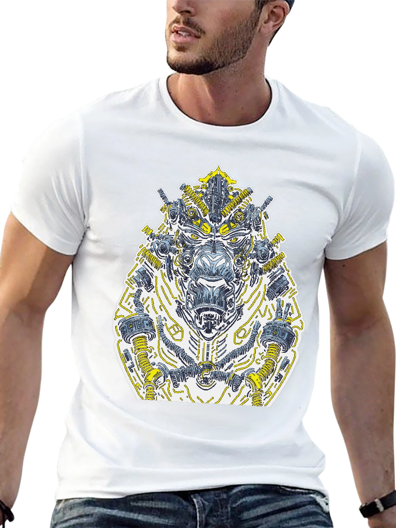Cyberpunk Gorilla Graphic Tee - Black