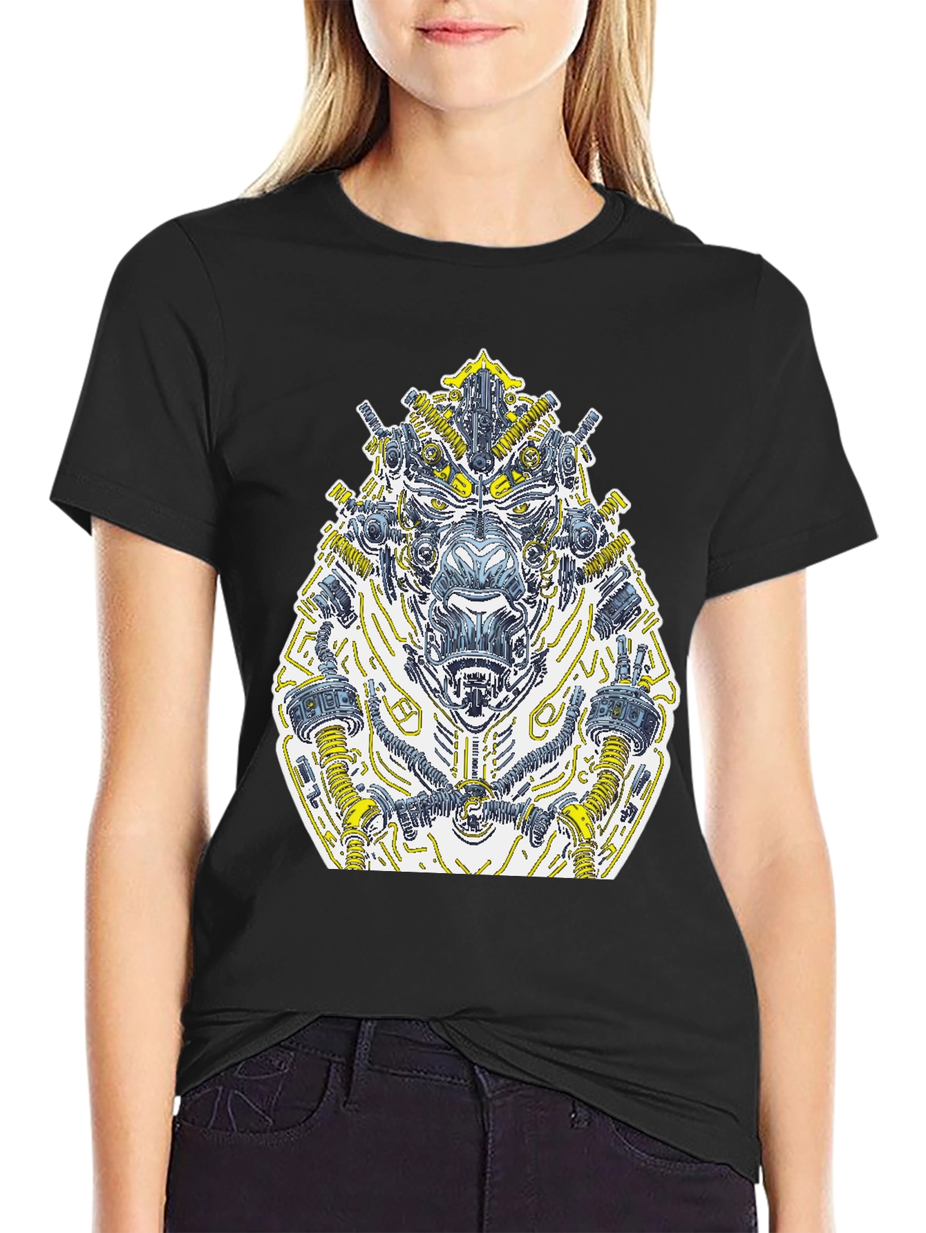 Cyberpunk Gorilla Graphic Tee - Black
