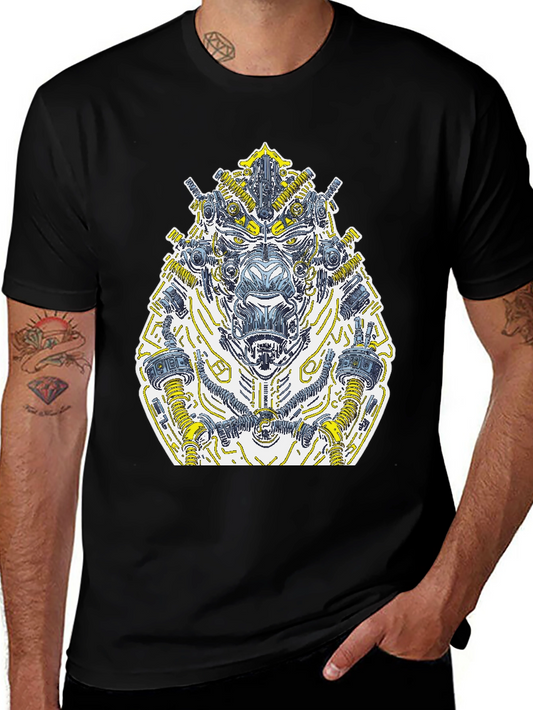 Cyberpunk Gorilla Graphic Tee - Black