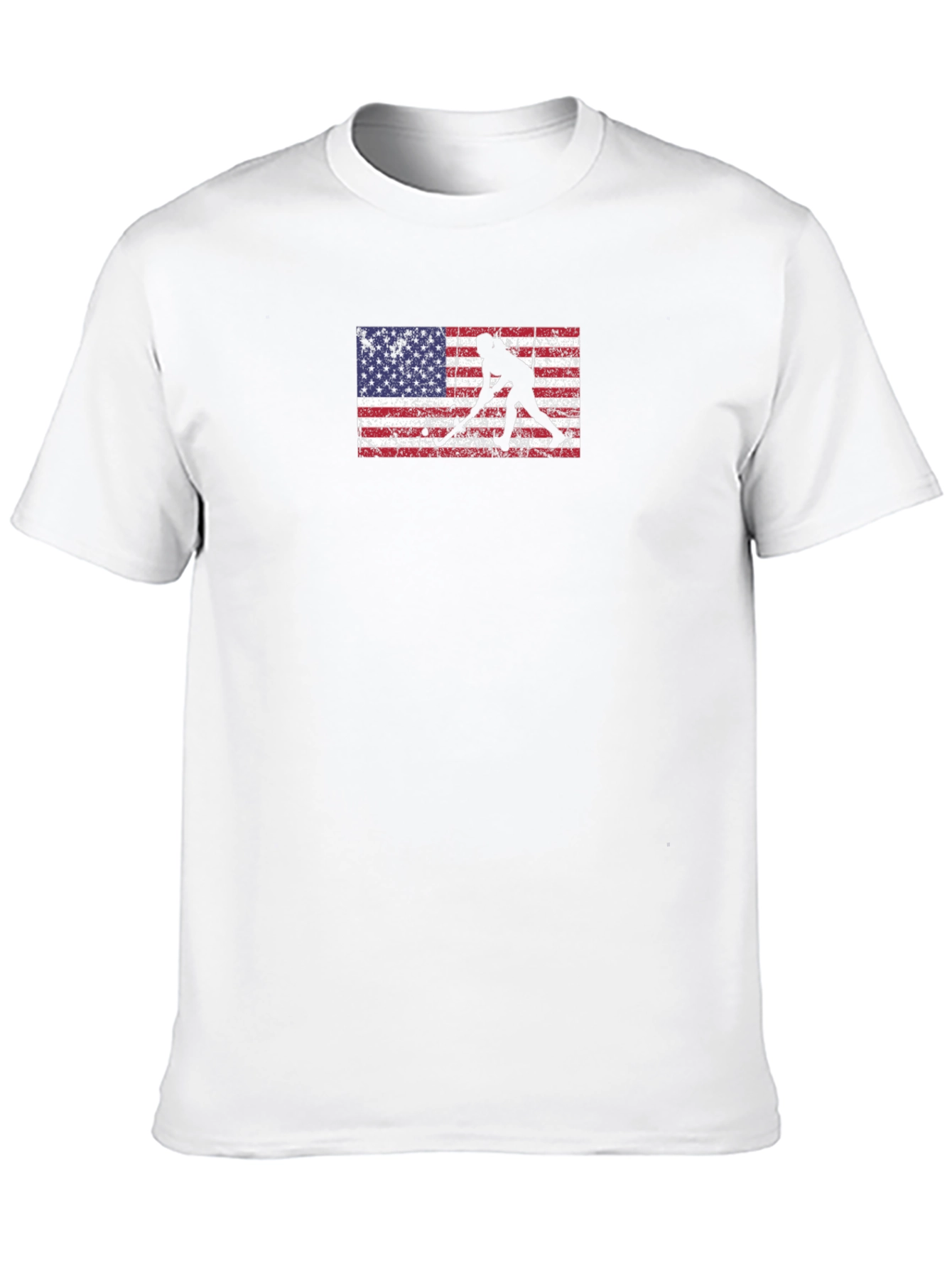 Hockey Player Flag Graphic Tee