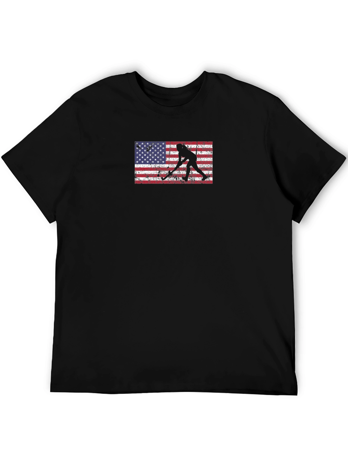 Hockey Player Flag Graphic Tee
