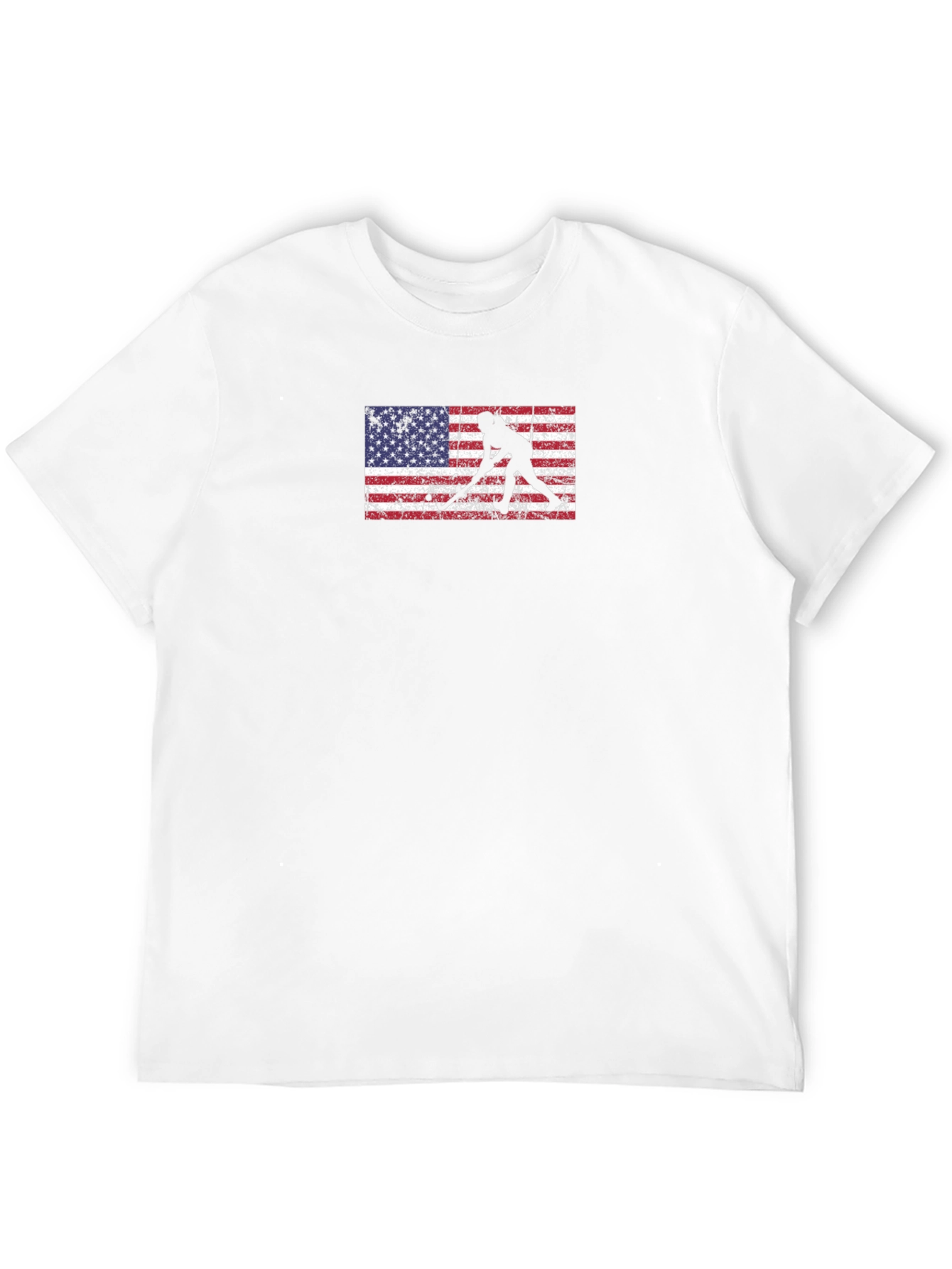 Hockey Player Flag Graphic Tee