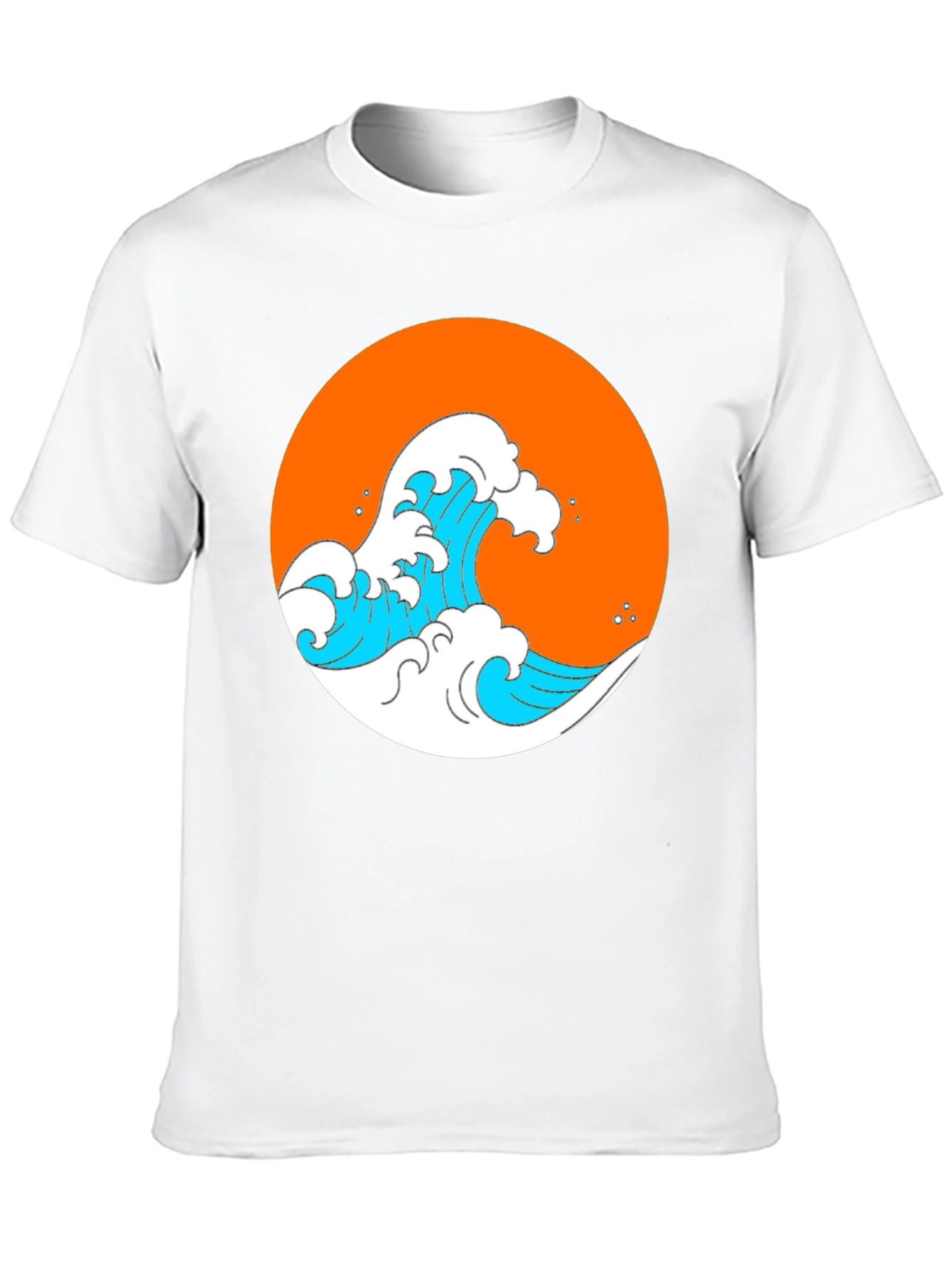 Orange Wave Graphic Black Tee