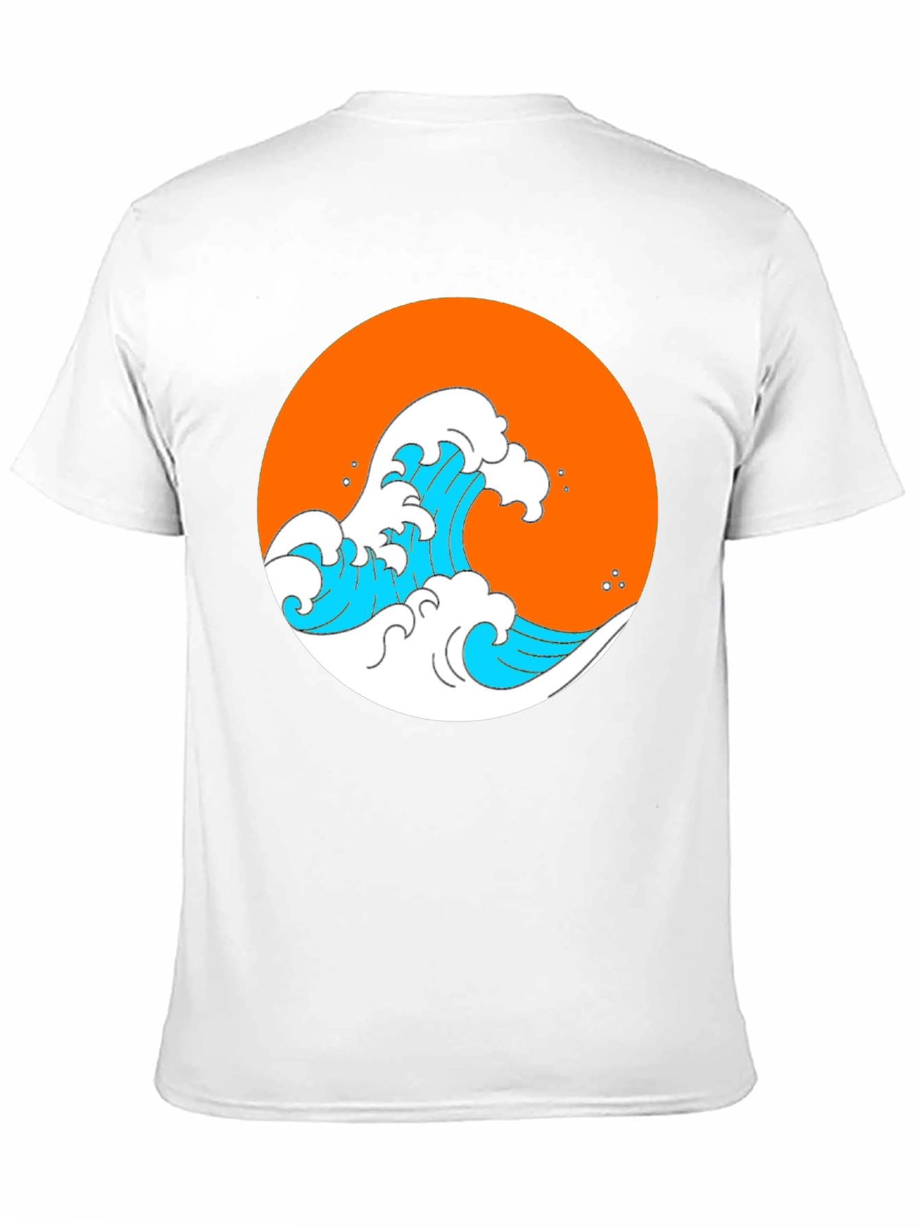 Orange Wave Graphic Black Tee