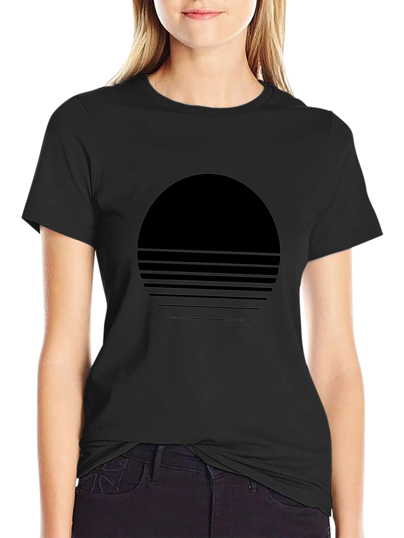 Retro Horizon Graphic Tee - Black