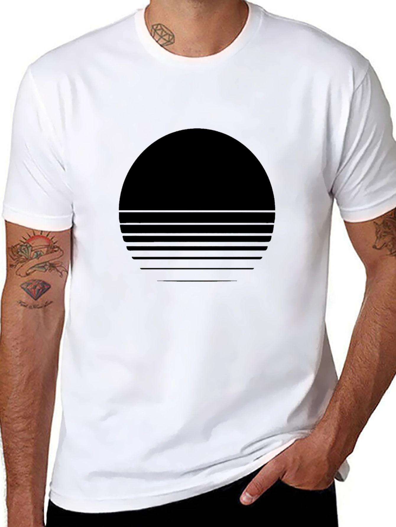 Retro Horizon Graphic Tee - Black