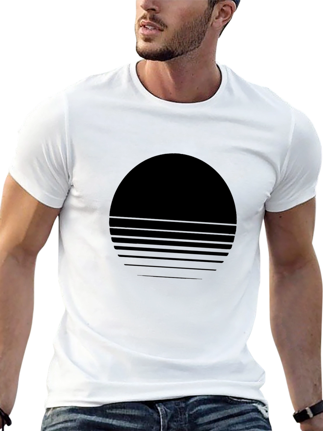 Retro Horizon Graphic Tee - Black