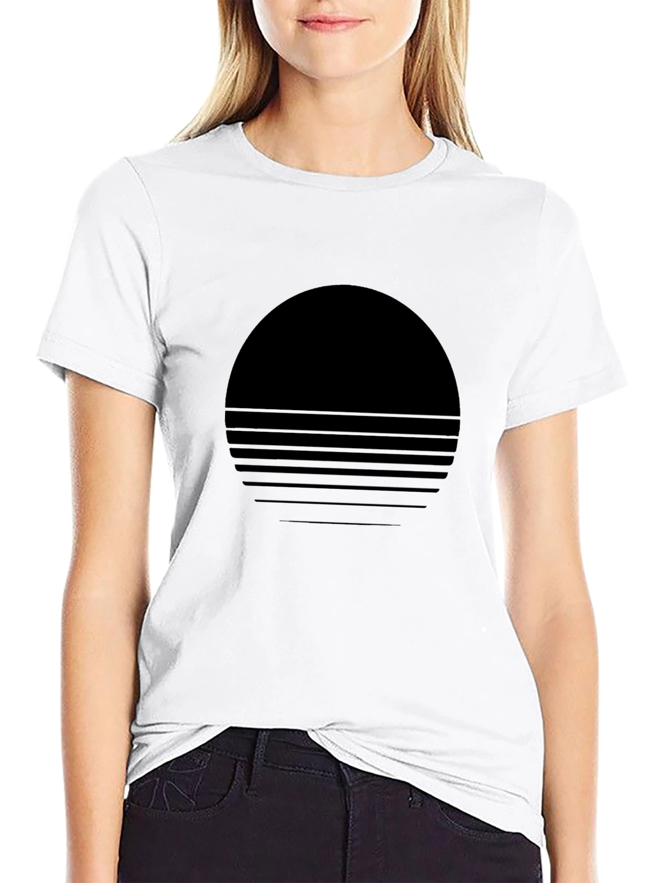 Retro Horizon Graphic Tee - Black