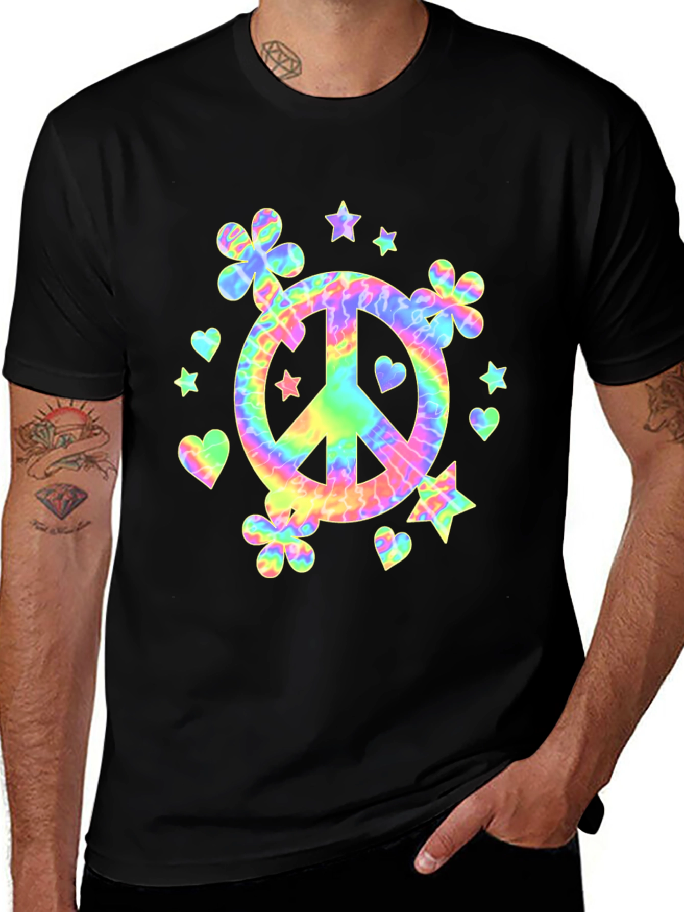 Tie-Dye Peace Sign Graphic Tee