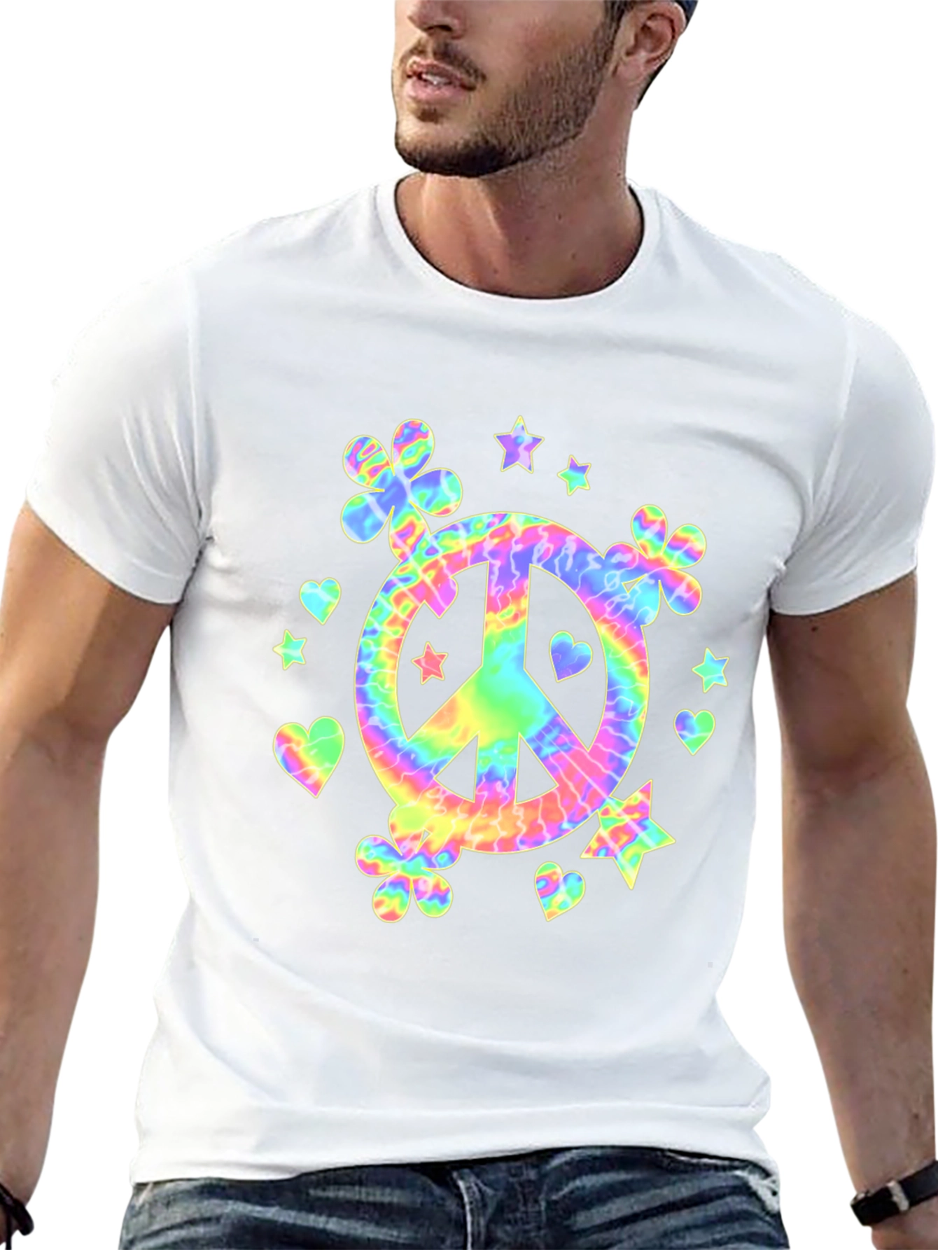 Tie-Dye Peace Sign Graphic Tee