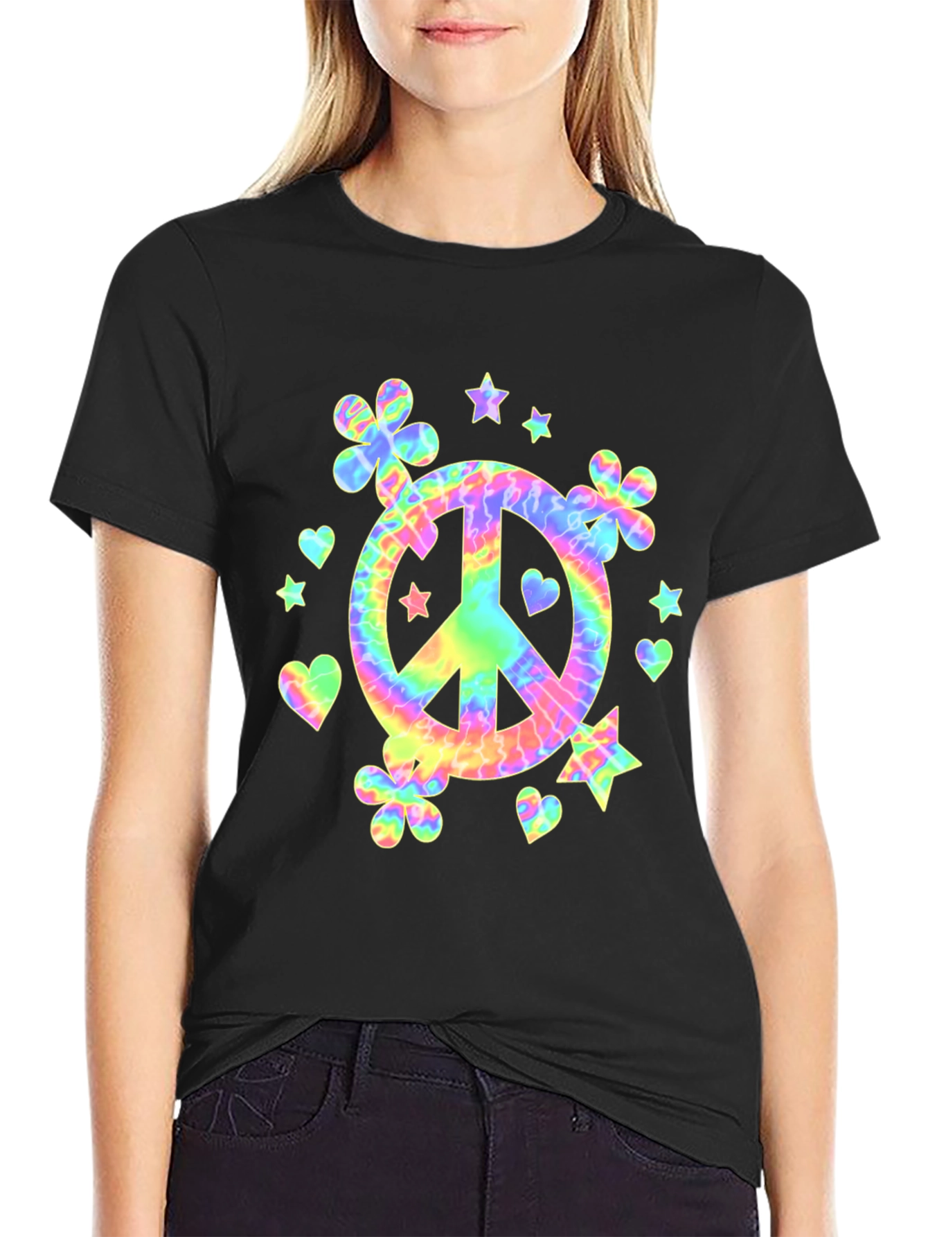 Tie-Dye Peace Sign Graphic Tee