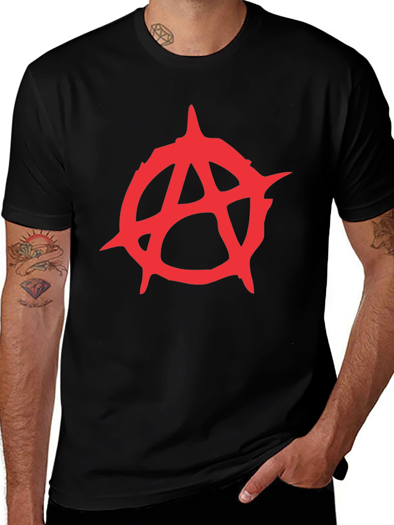 Anarchy Symbol Graphic Tee - Black
