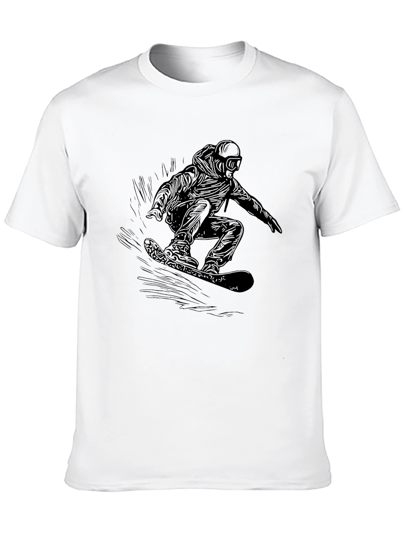 Cool Snowboarder Graphic Black T-Shirt