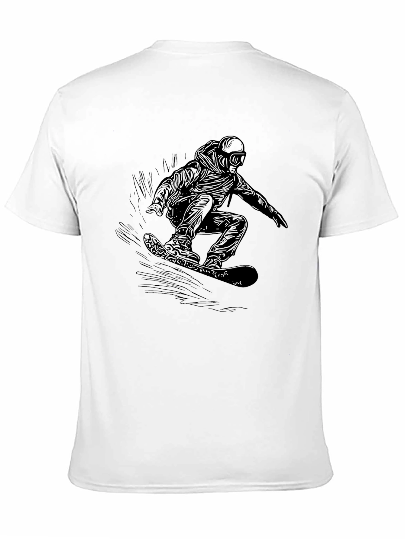 Cool Snowboarder Graphic Black T-Shirt