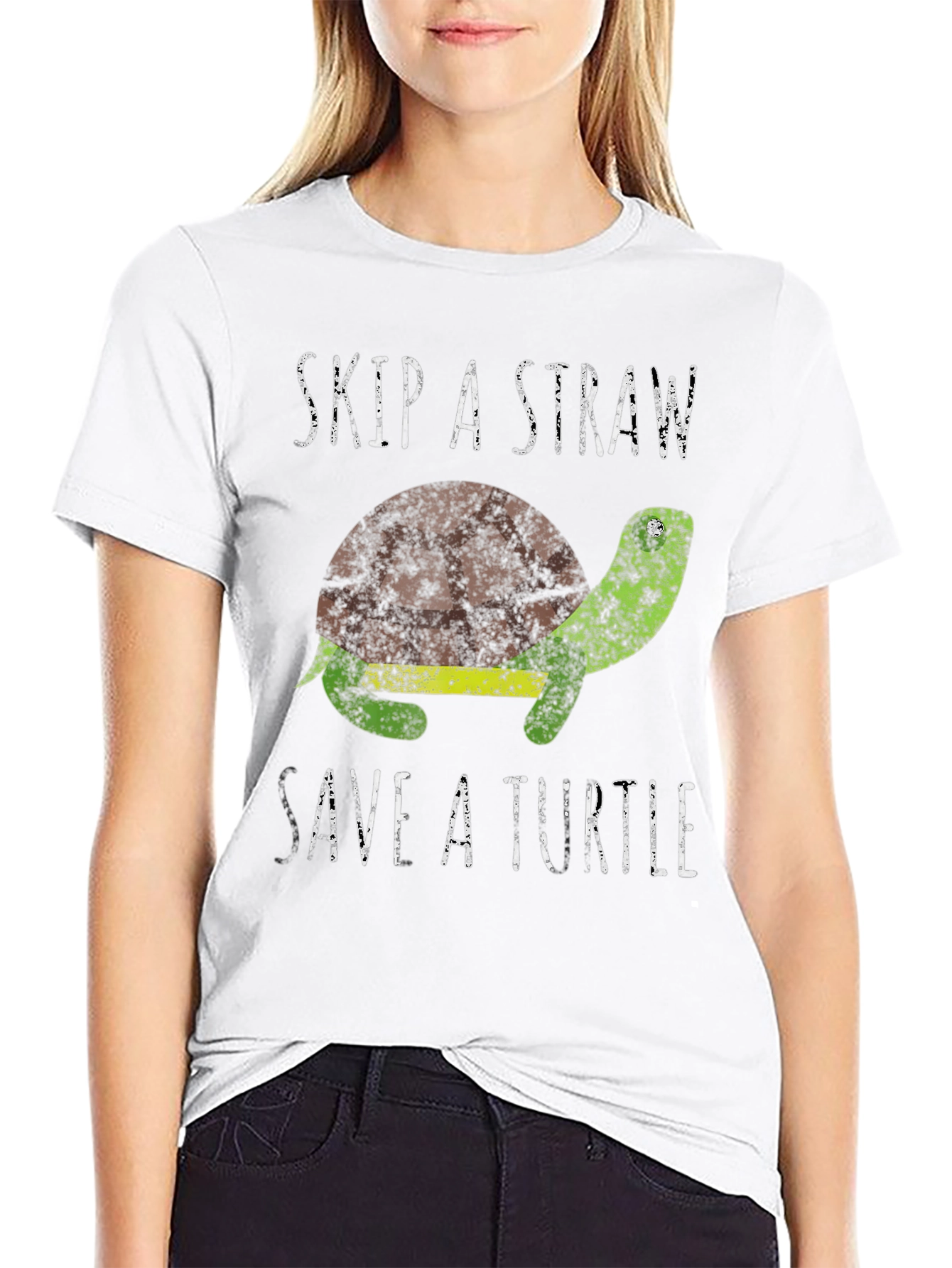Skip A Straw Save A Turtle Graphic T-Shirt