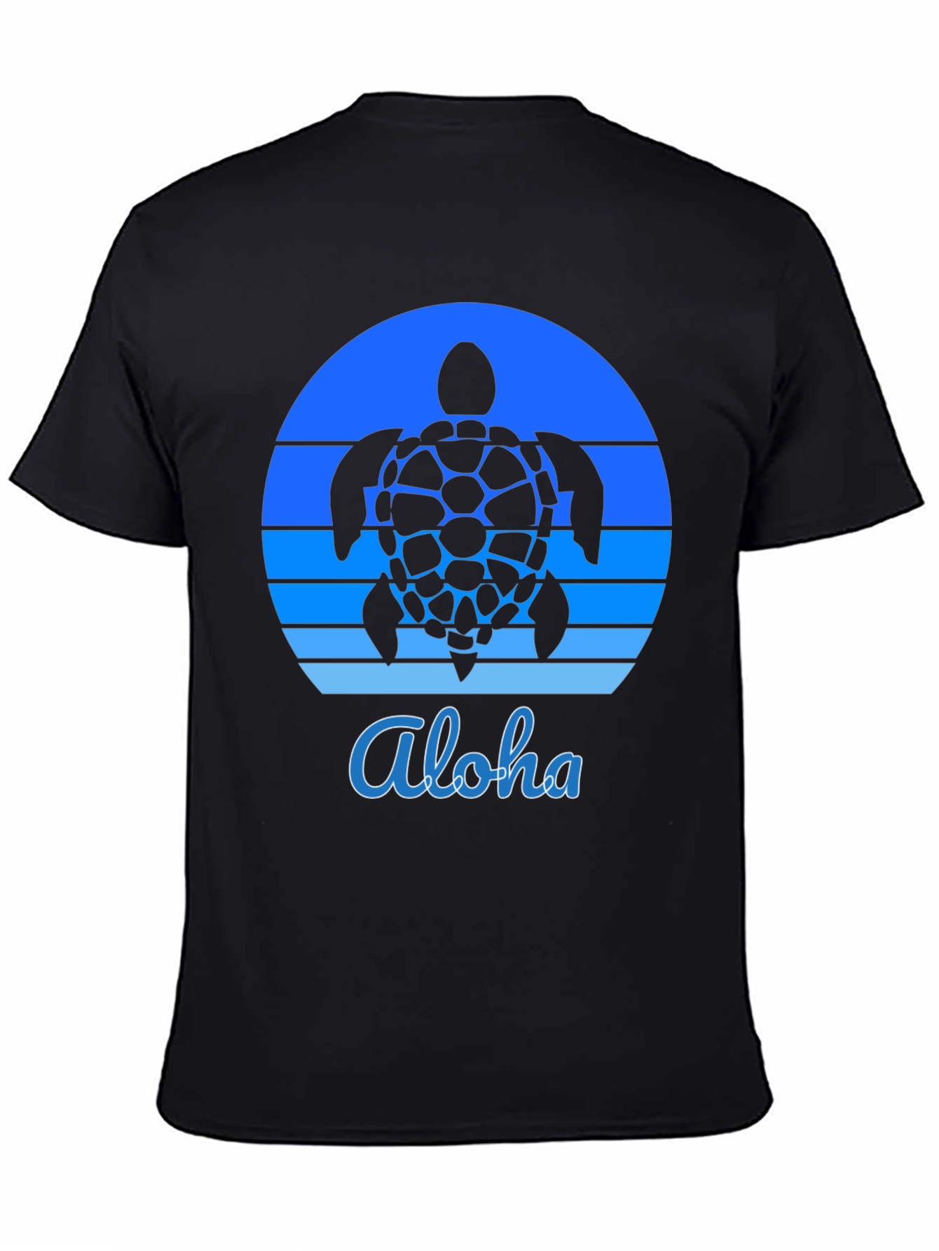 Aloha Turtle Sunset Graphic Tee - Black
