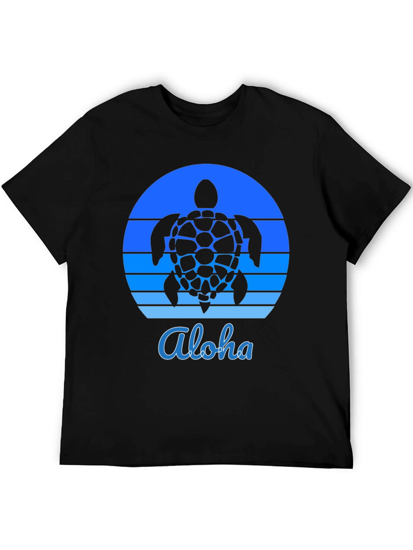 Aloha Turtle Sunset Graphic Tee - Black