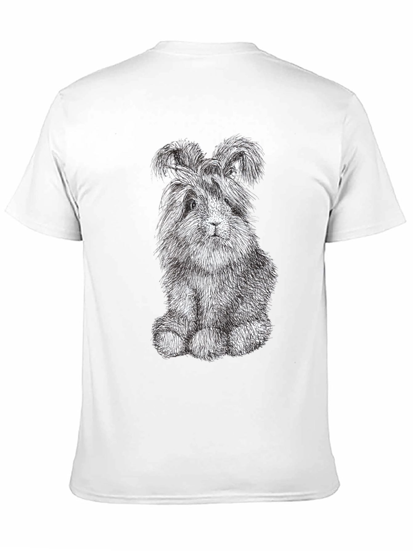 Cute Bunny Graphic Tee - Soft Black Cotton Shirt