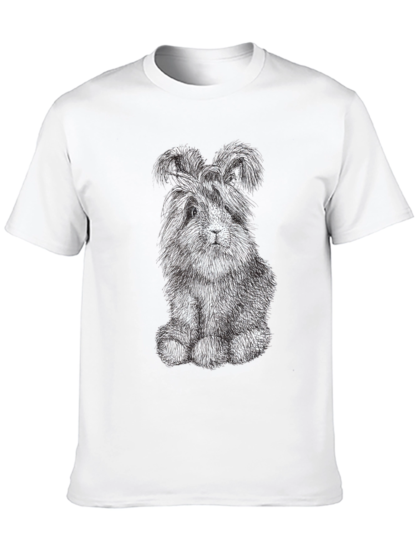 Cute Bunny Graphic Tee - Soft Black Cotton Shirt