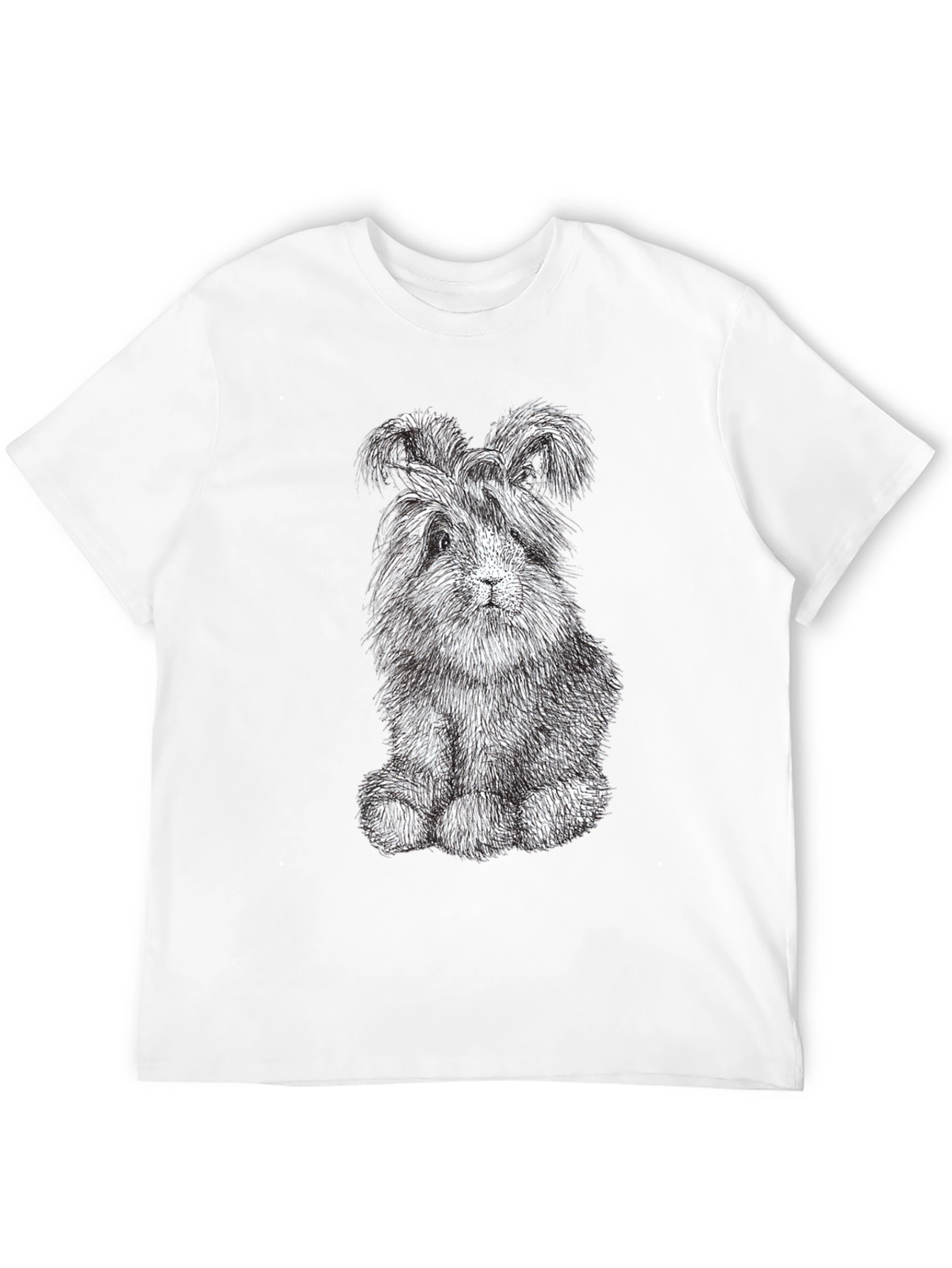 Cute Bunny Graphic Tee - Soft Black Cotton Shirt