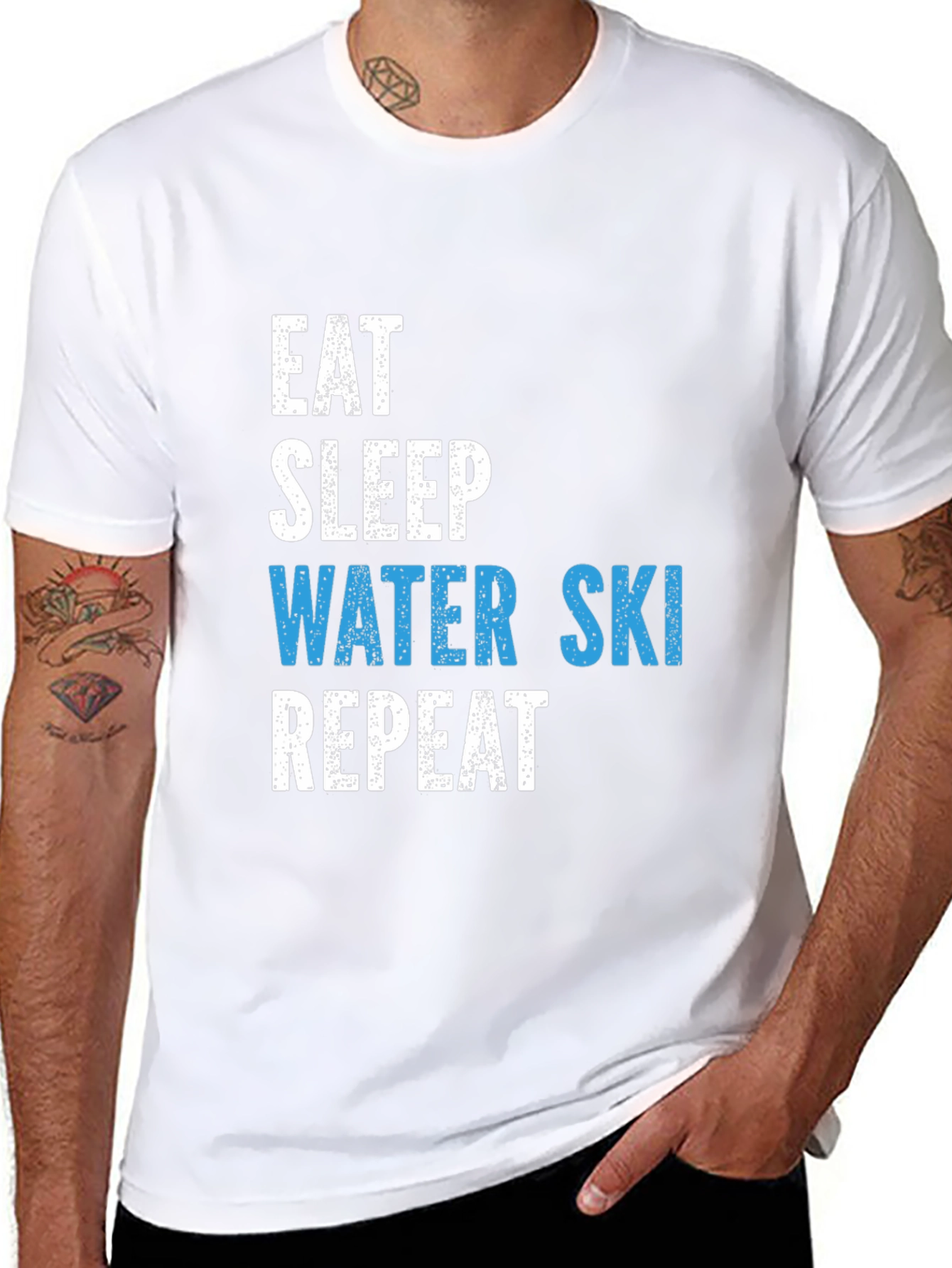 Eat Sleep Water Ski Repeat Graphic T-Shirt