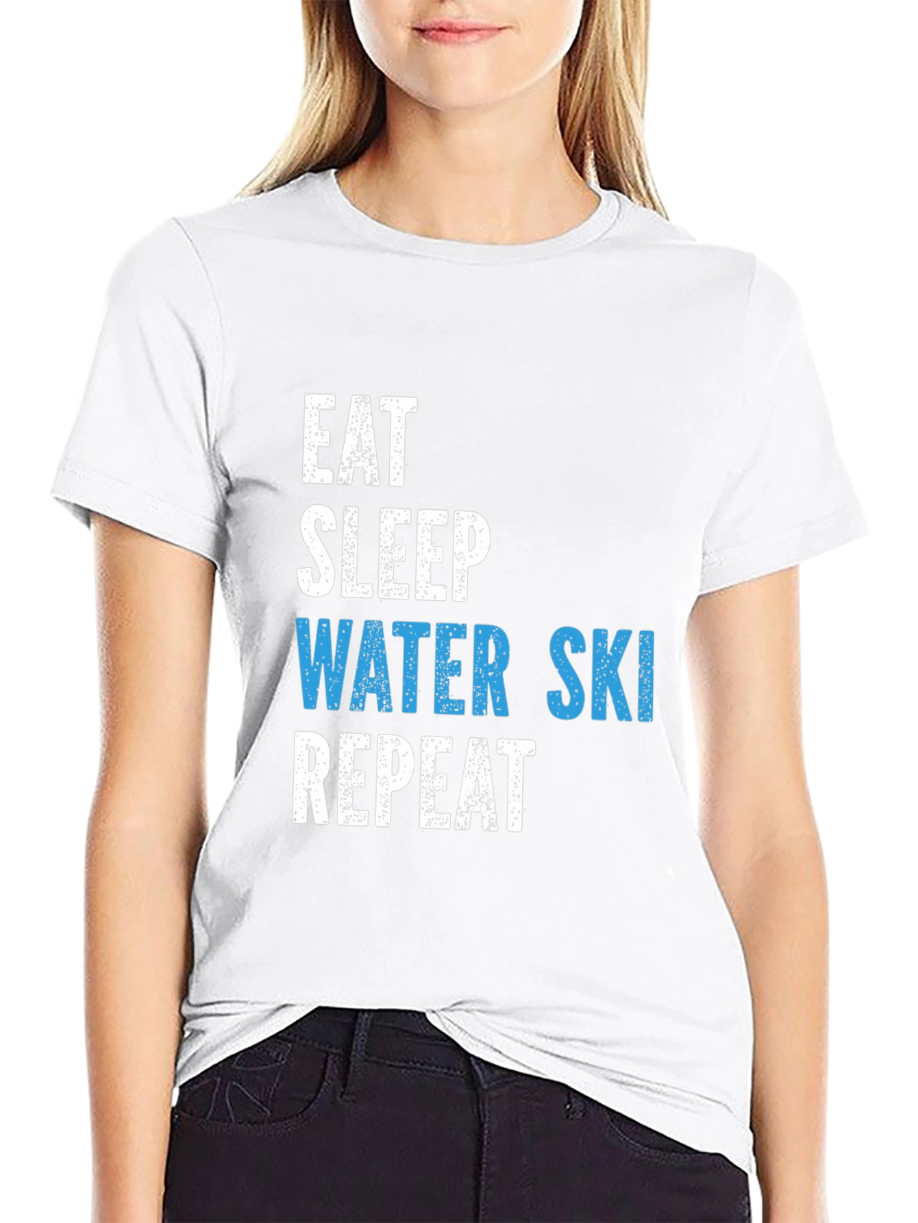 Eat Sleep Water Ski Repeat Graphic T-Shirt
