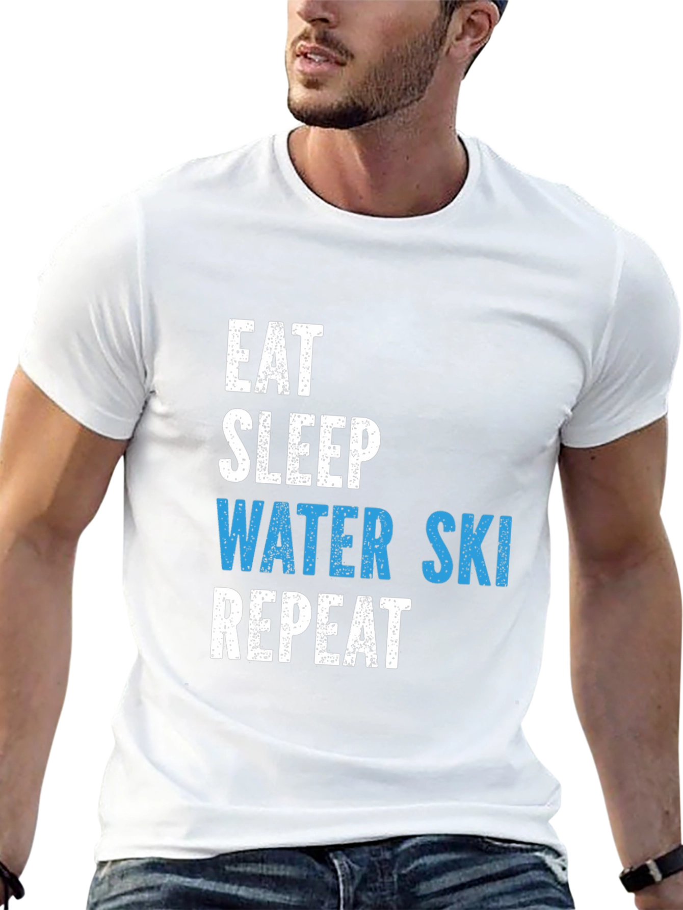 Eat Sleep Water Ski Repeat Graphic T-Shirt