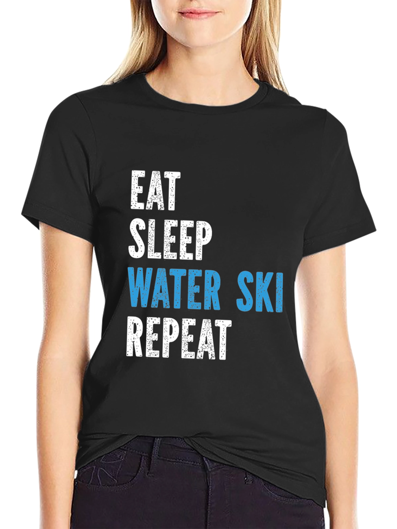 Eat Sleep Water Ski Repeat Graphic T-Shirt
