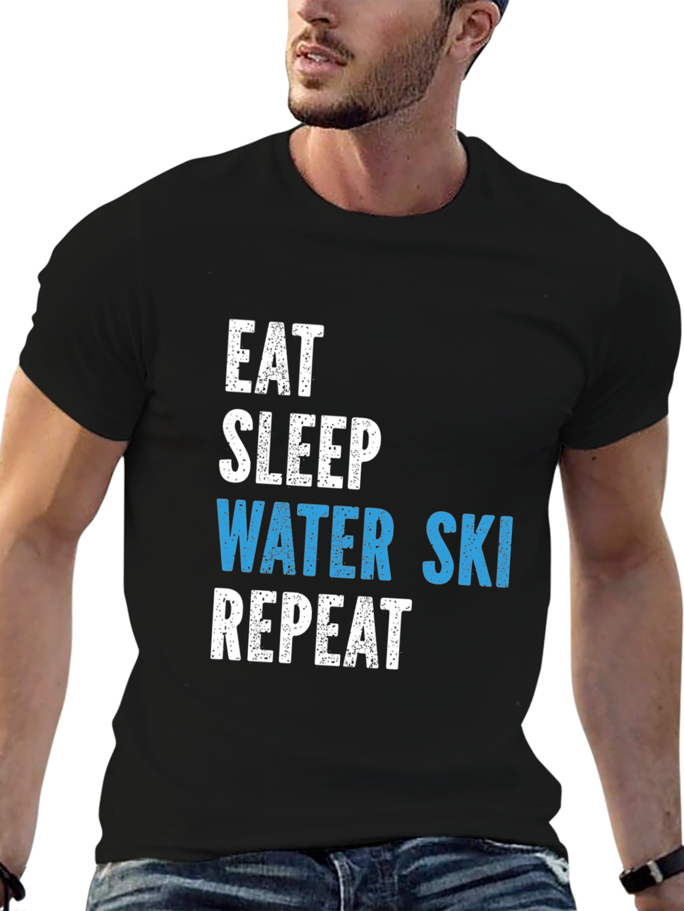 Eat Sleep Water Ski Repeat Graphic T-Shirt