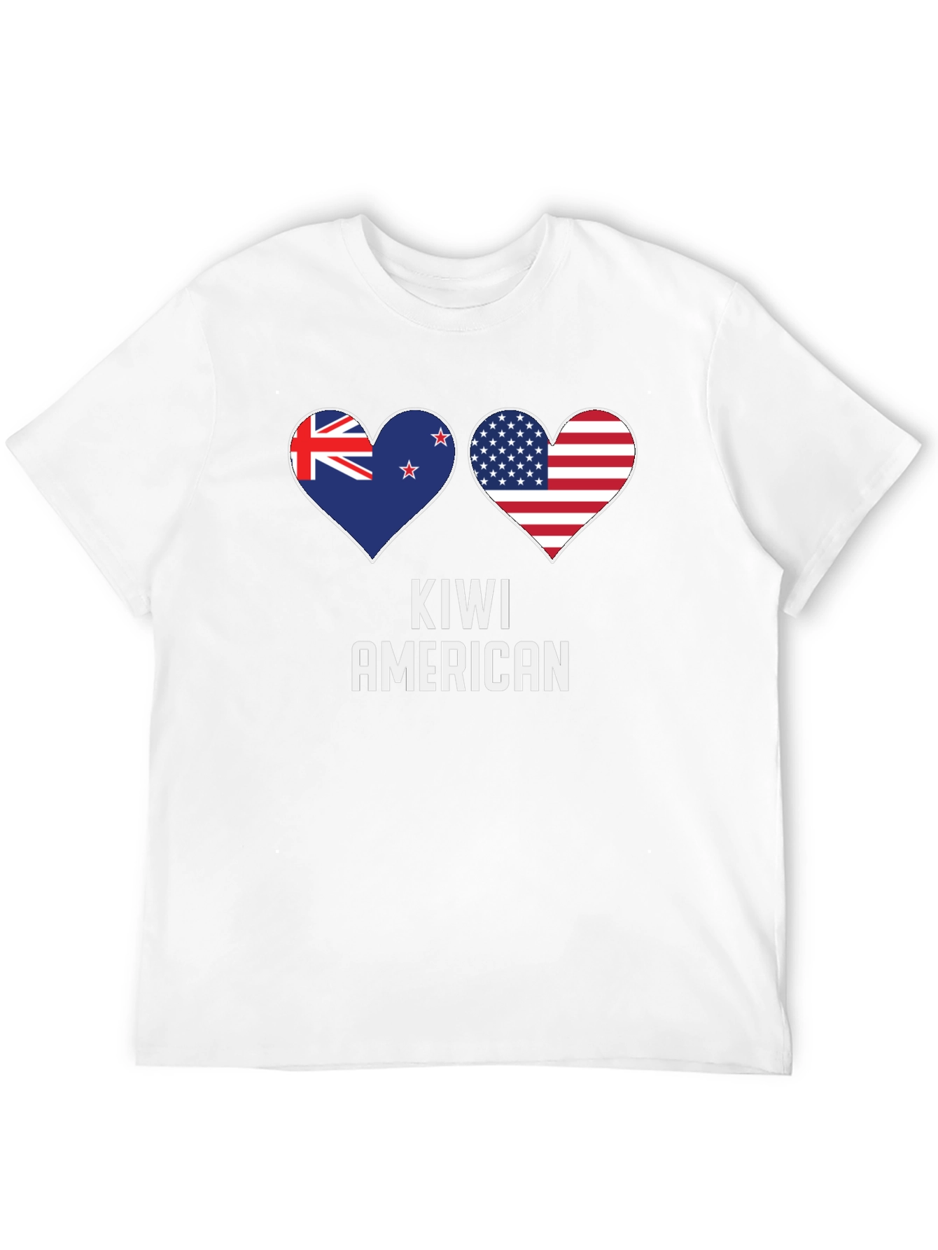 Kiwi American Flag Heart T-Shirt