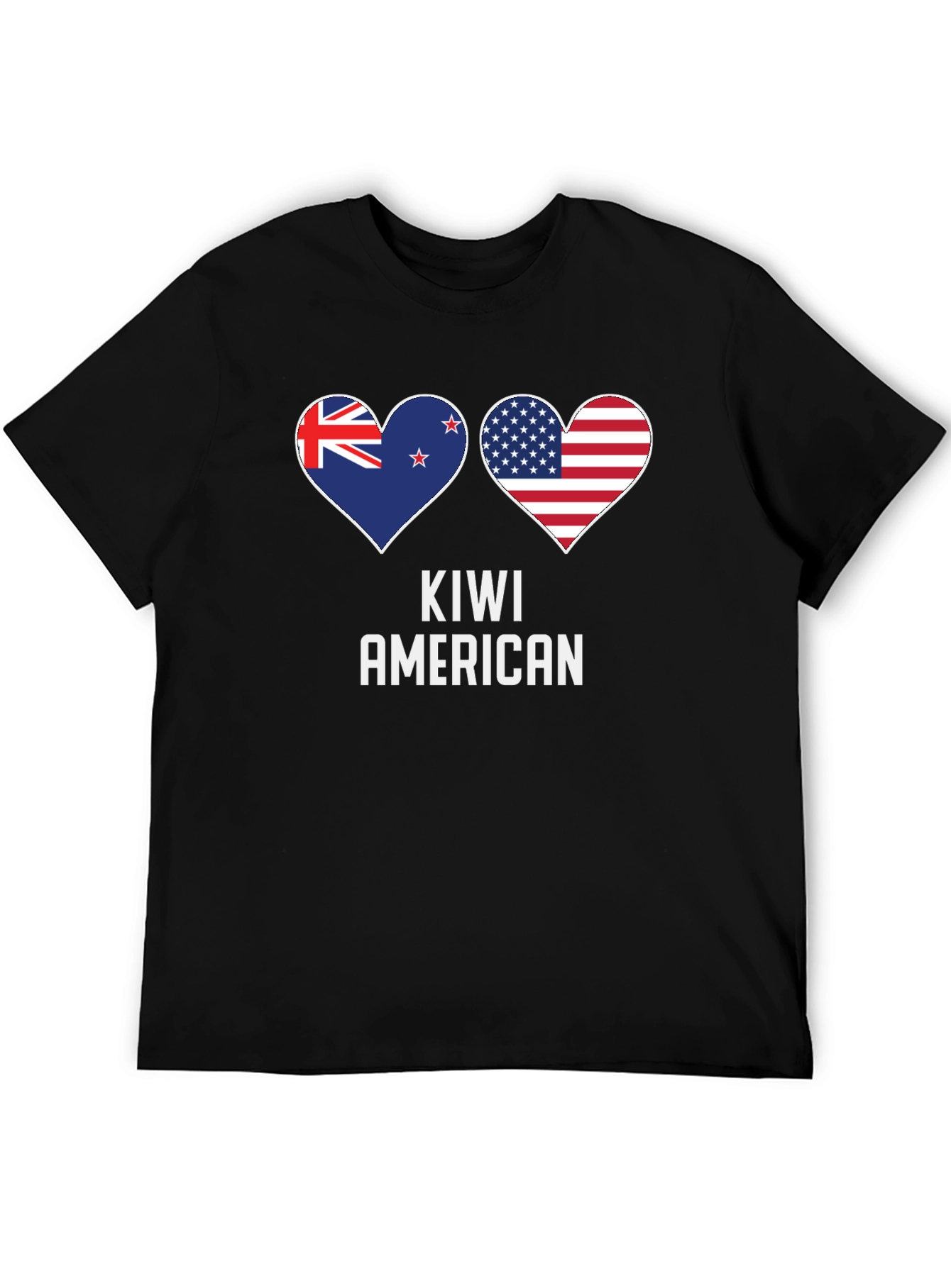 Kiwi American Flag Heart T-Shirt