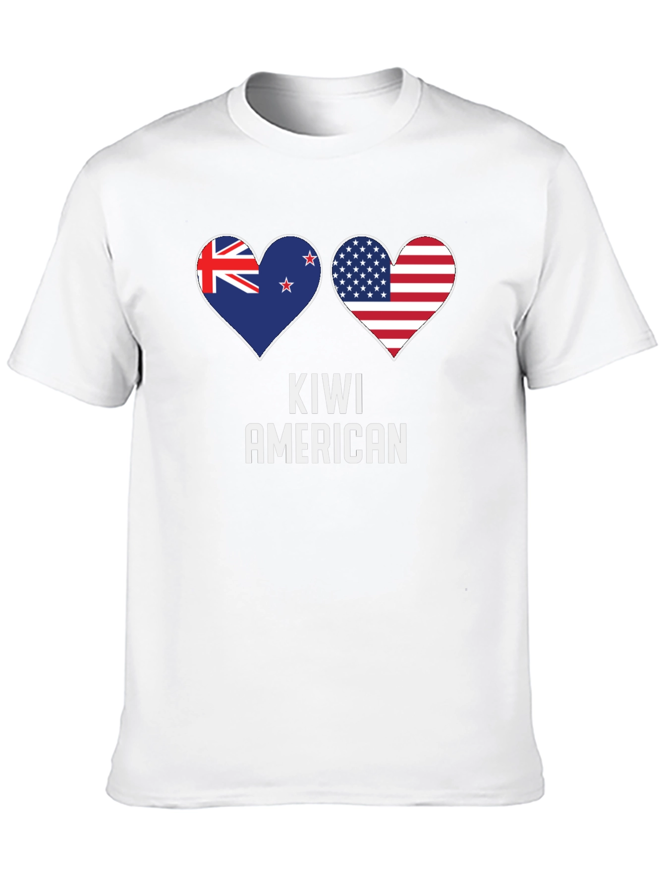 Kiwi American Flag Heart T-Shirt